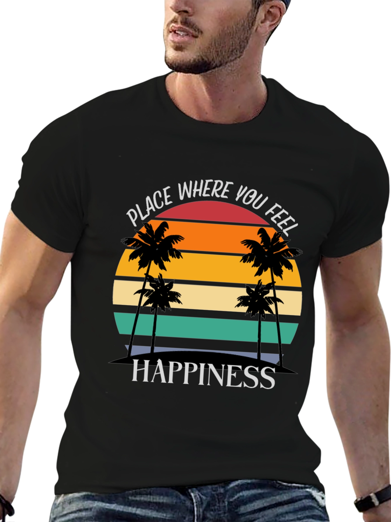 Tropical Sunset Happiness Graphic Tee