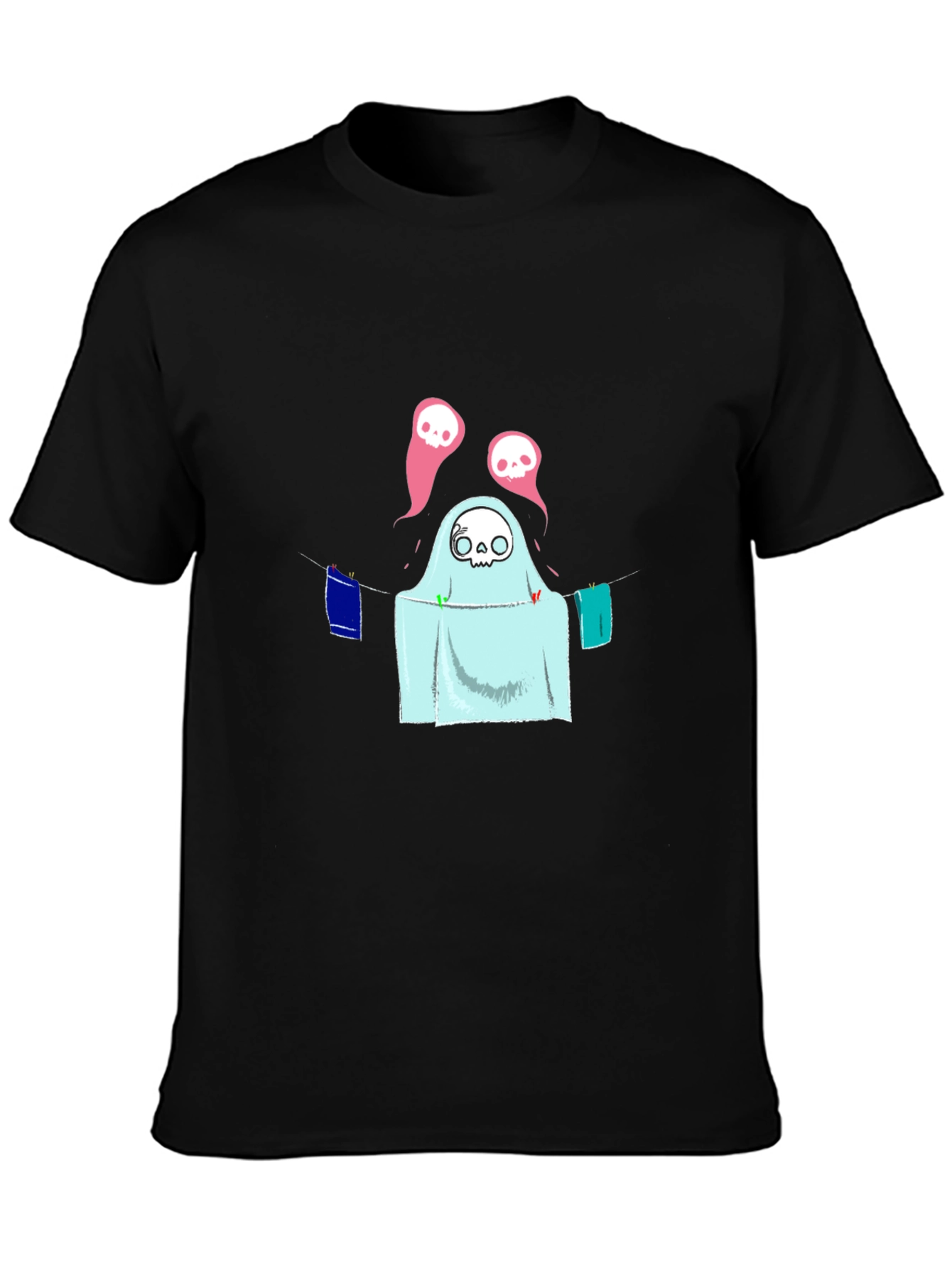 Spooky Laundry Ghost T-Shirt - Halloween Fun
