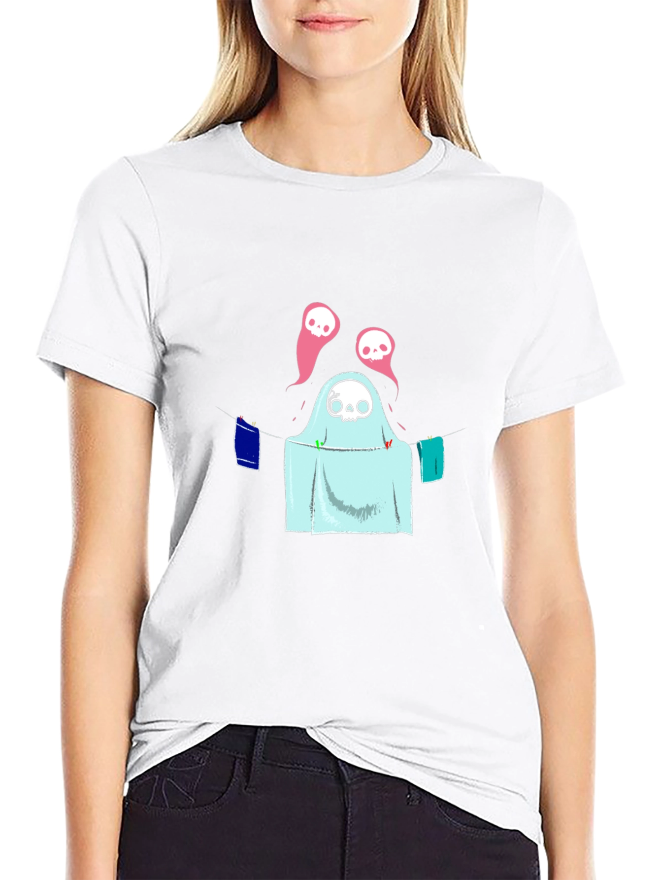 Spooky Laundry Ghost T-Shirt - Halloween Fun