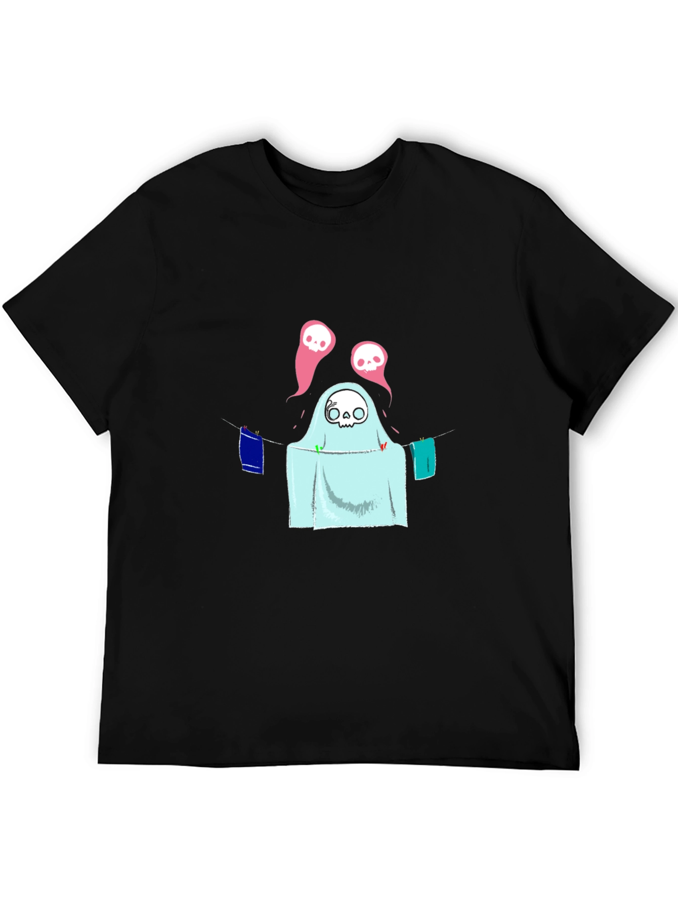 Spooky Laundry Ghost T-Shirt - Halloween Fun
