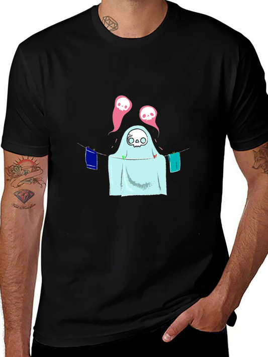 Spooky Laundry Ghost T-Shirt - Halloween Fun
