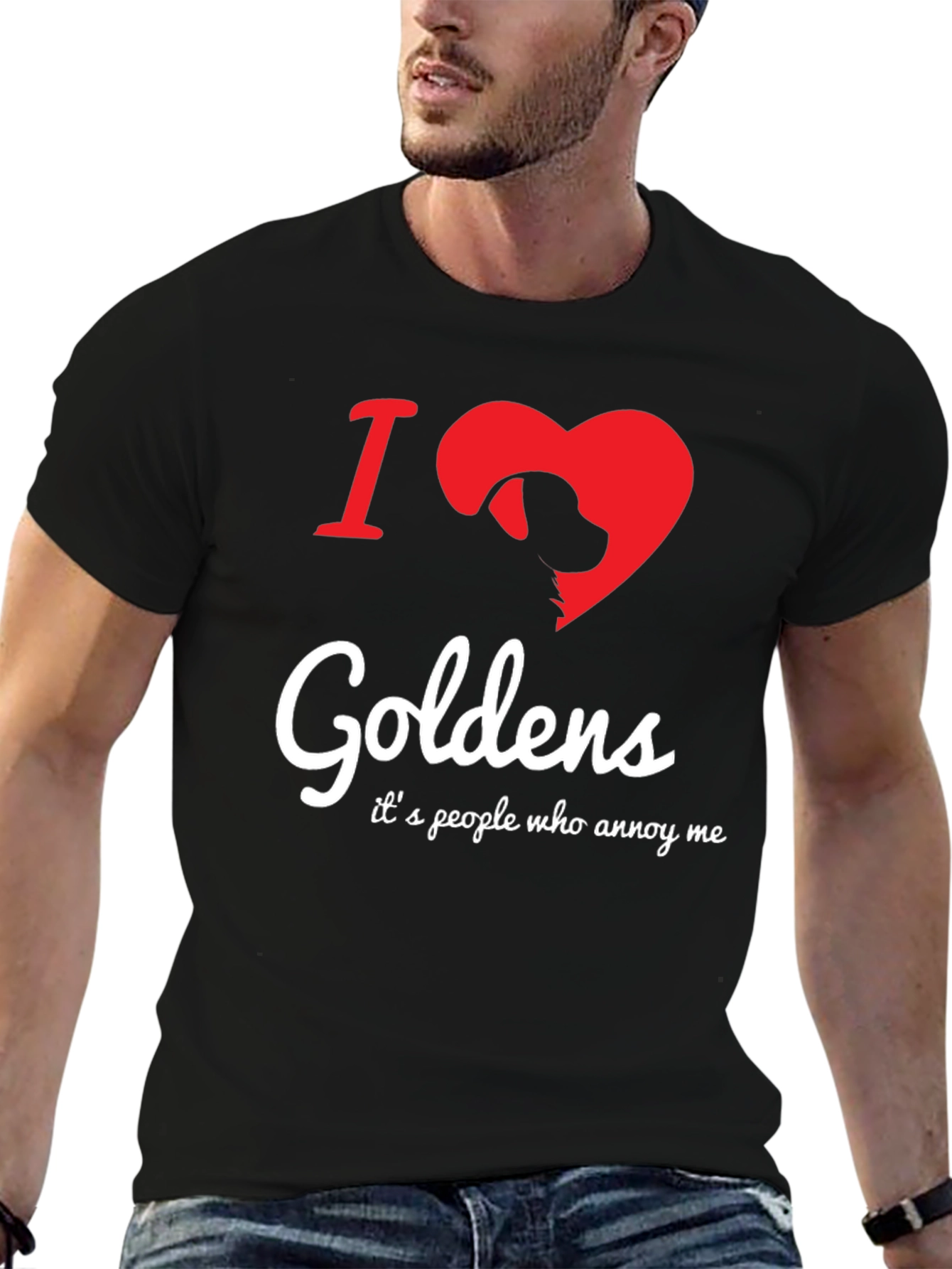 I Love Goldens Dog Graphic T-Shirt
