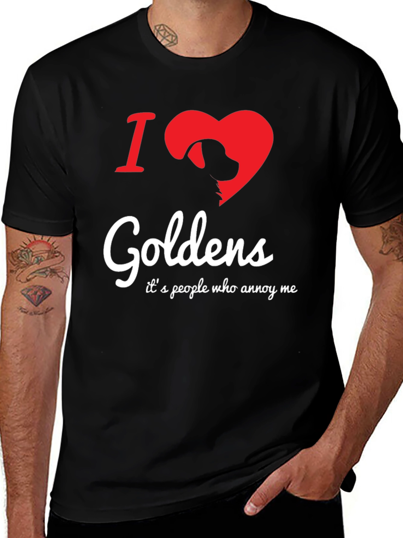 I Love Goldens Dog Graphic T-Shirt