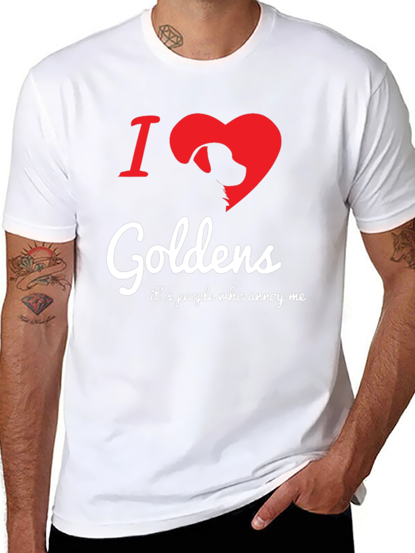 I Love Goldens Dog Graphic T-Shirt