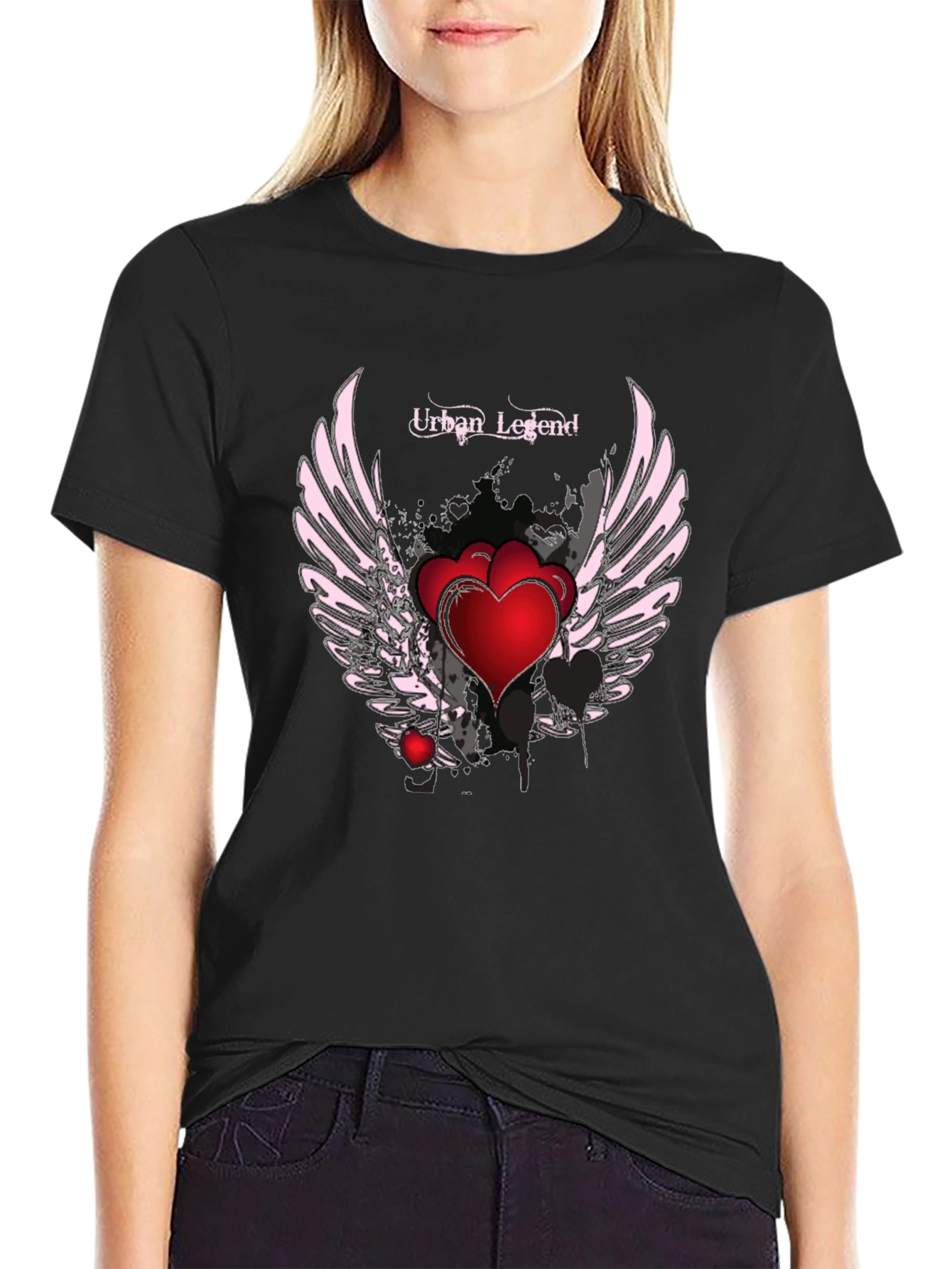 Urban Legend Heart & Wings Black T-Shirt