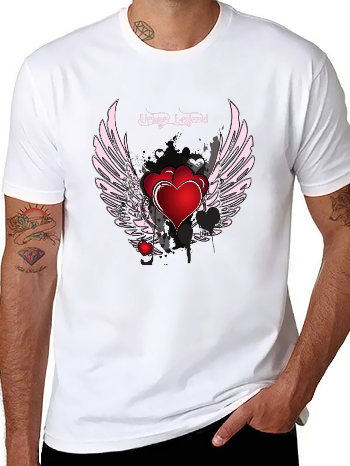 Urban Legend Heart & Wings Black T-Shirt