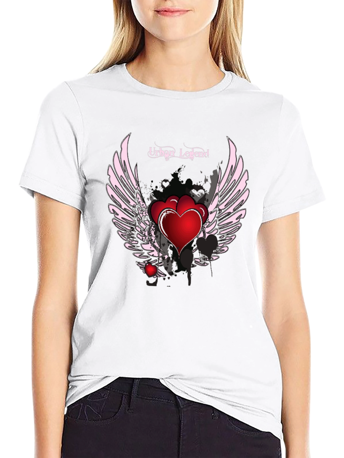 Urban Legend Heart & Wings Black T-Shirt