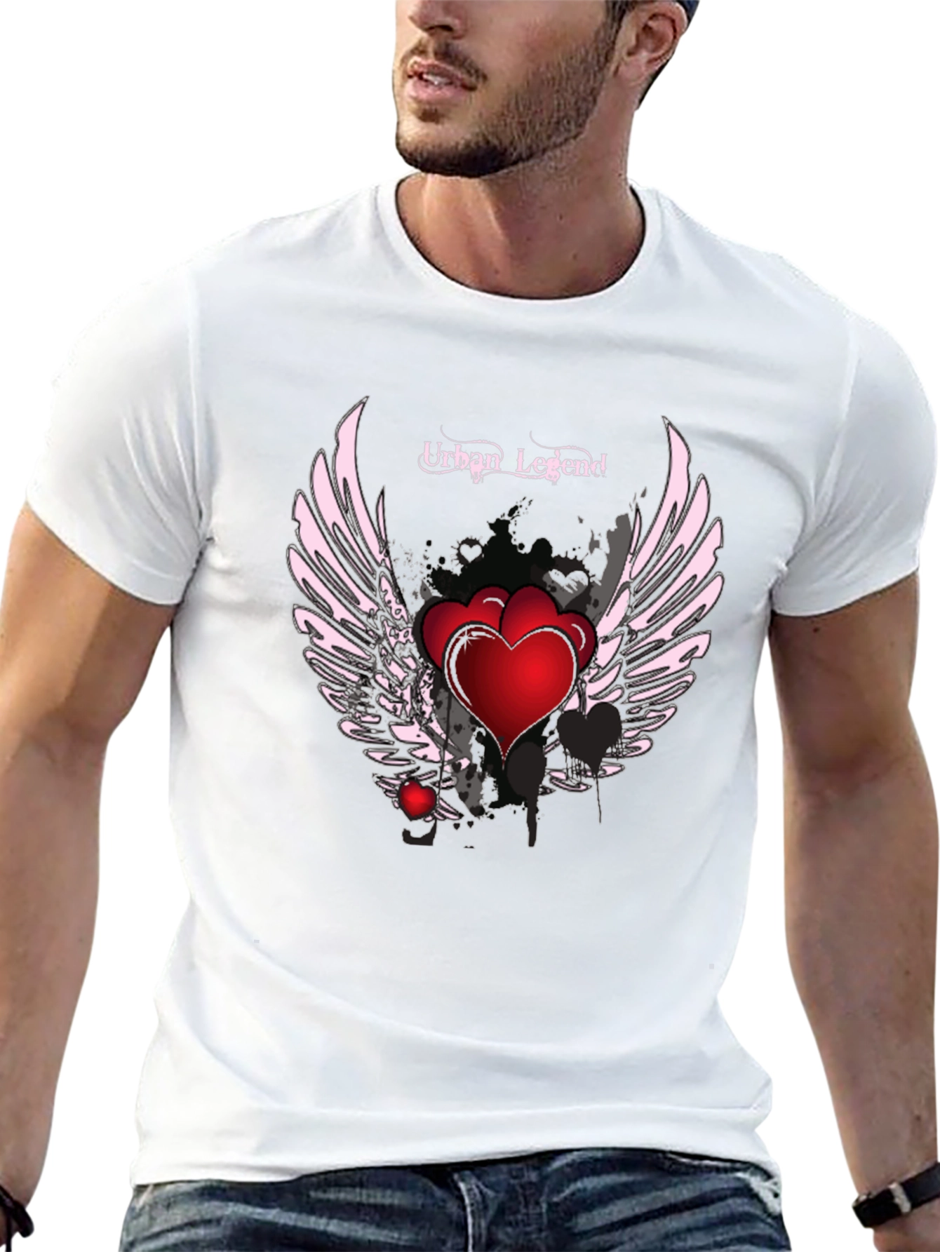 Urban Legend Heart & Wings Black T-Shirt