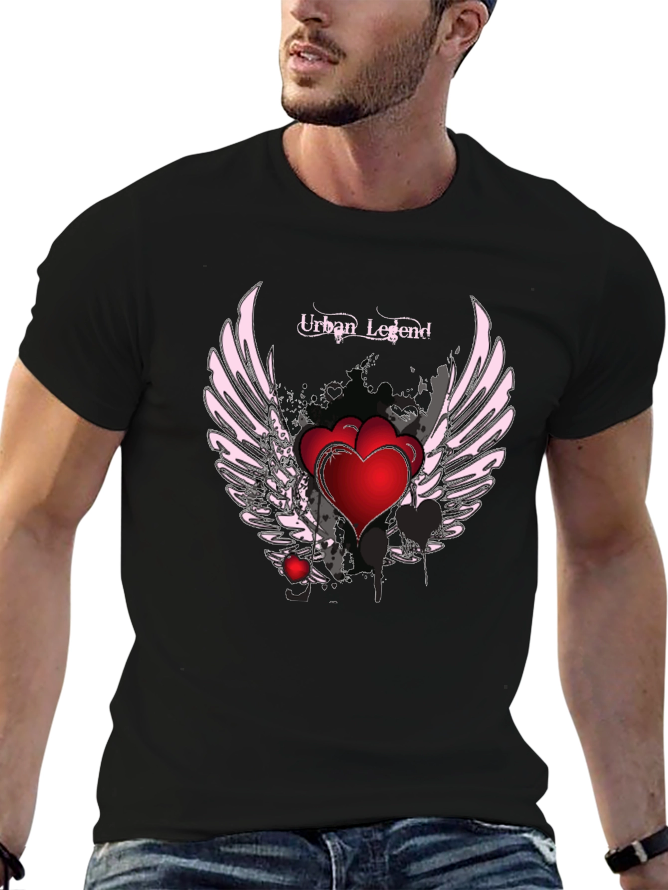 Urban Legend Heart & Wings Black T-Shirt