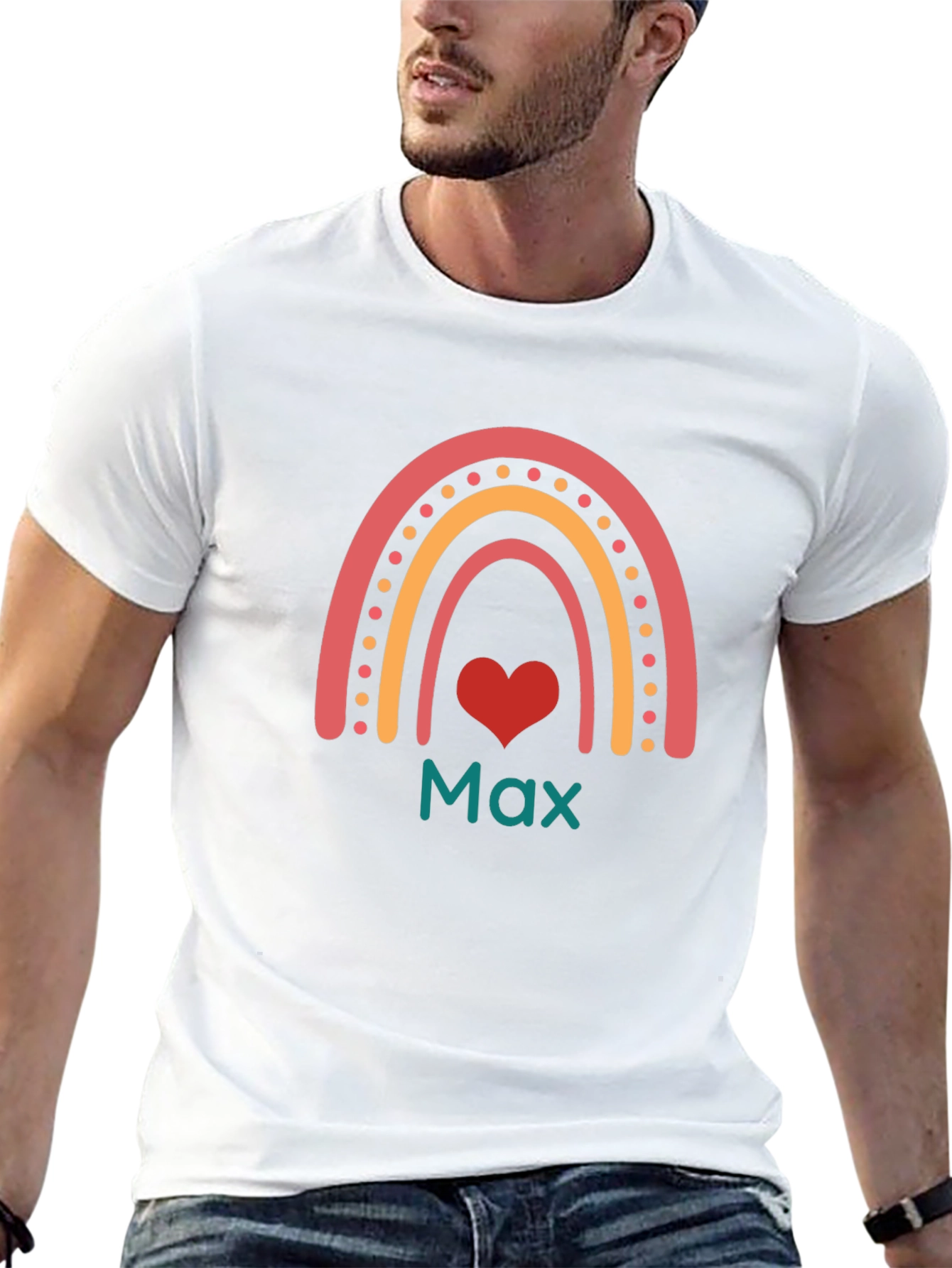 Personalized Rainbow Heart T-Shirt