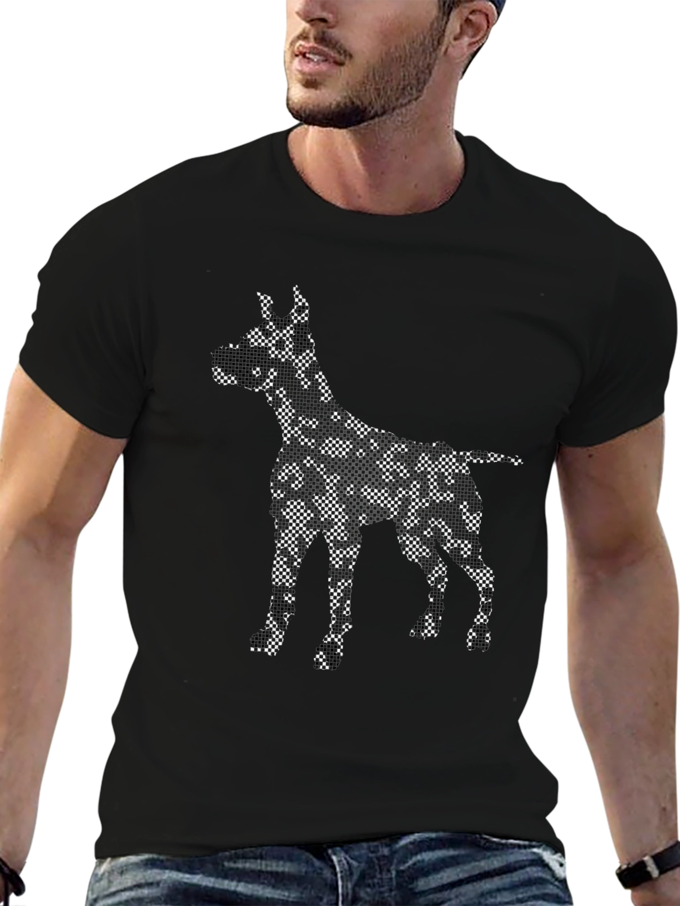 Dog Print Black T-Shirt - Unique Graphic Tee