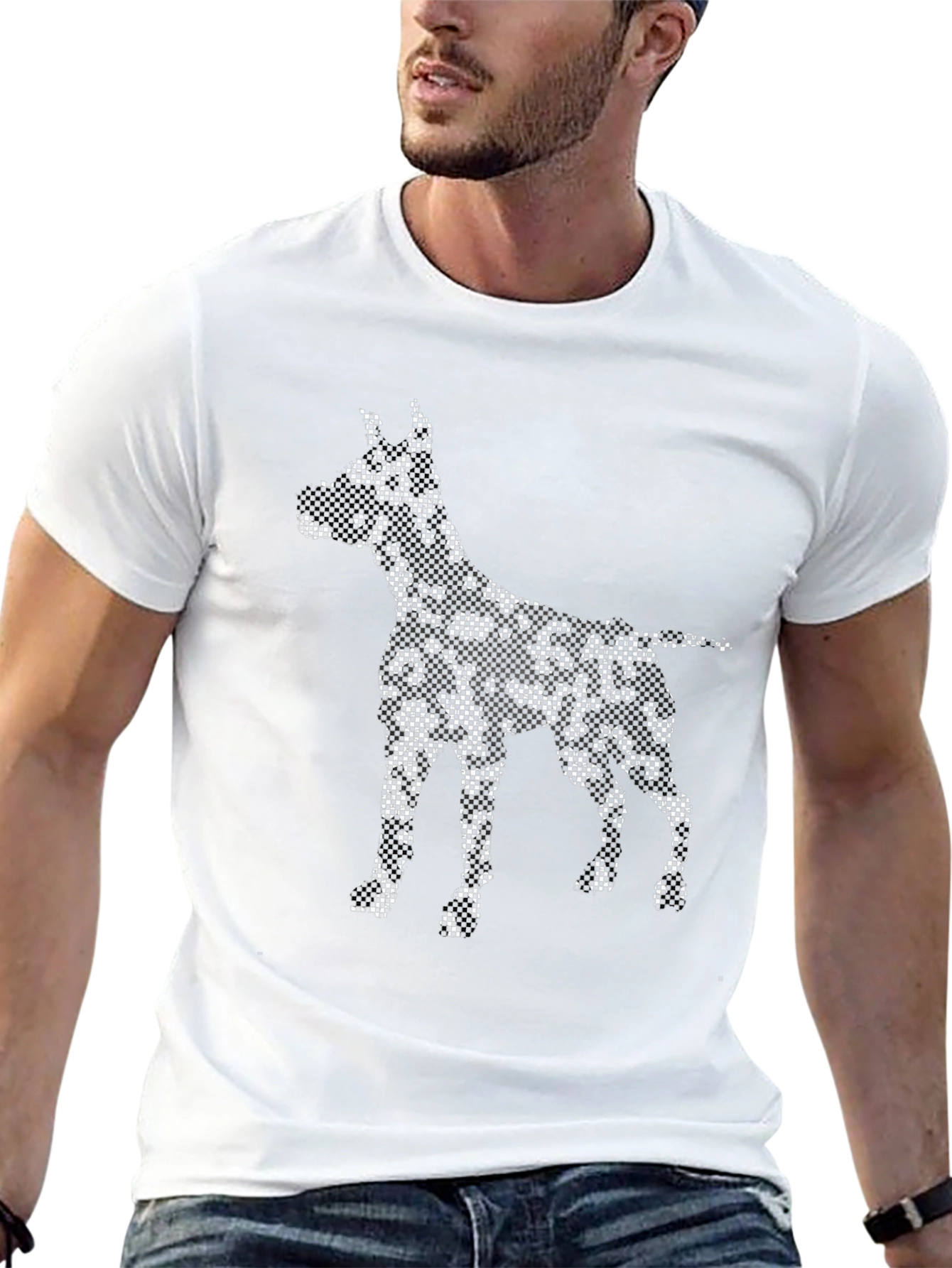 Dog Print Black T-Shirt - Unique Graphic Tee