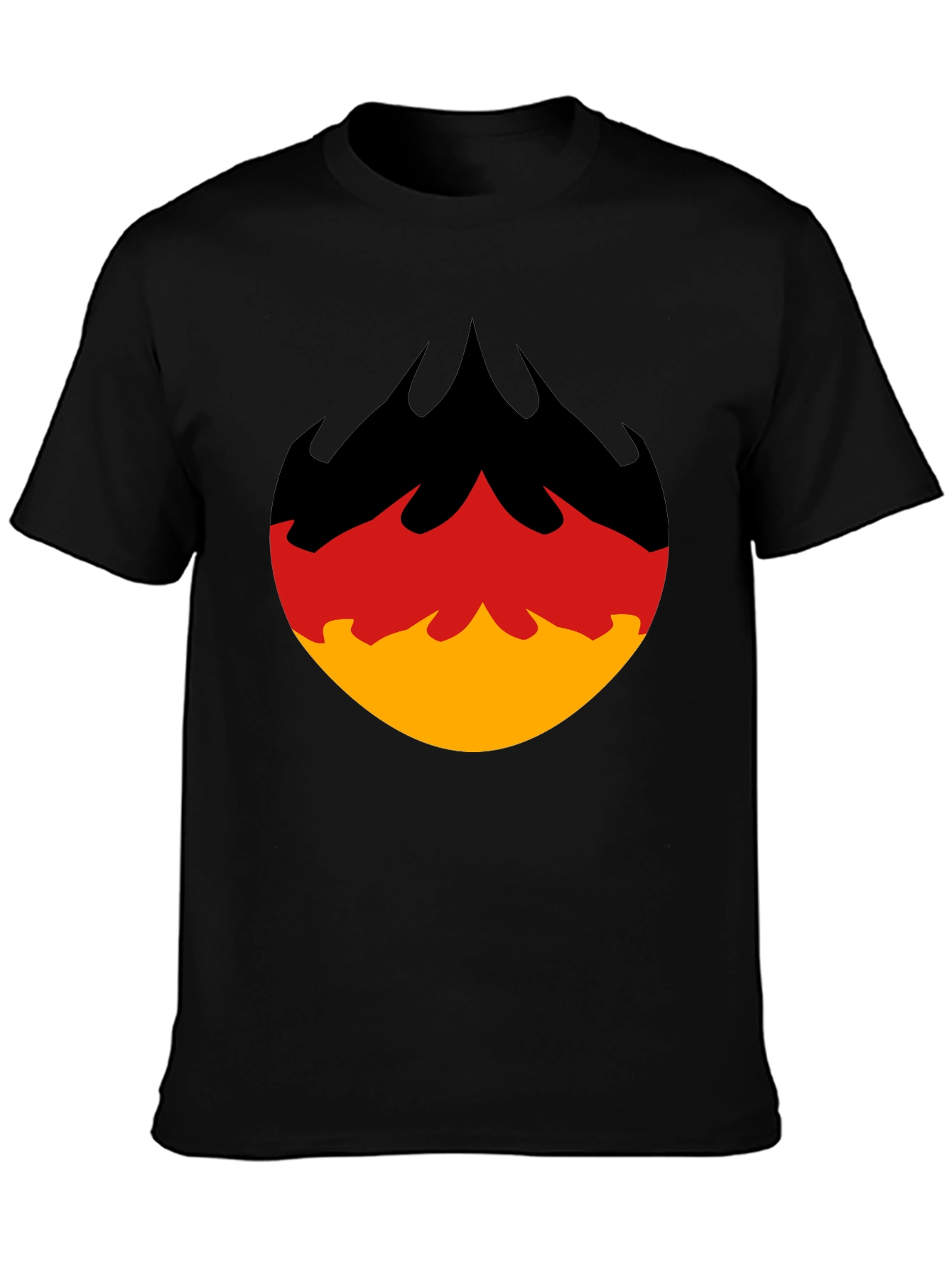 Flame Design Tee - Black Graphic T-Shirt