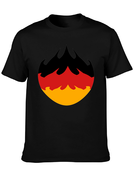 Flame Design Tee - Black Graphic T-Shirt