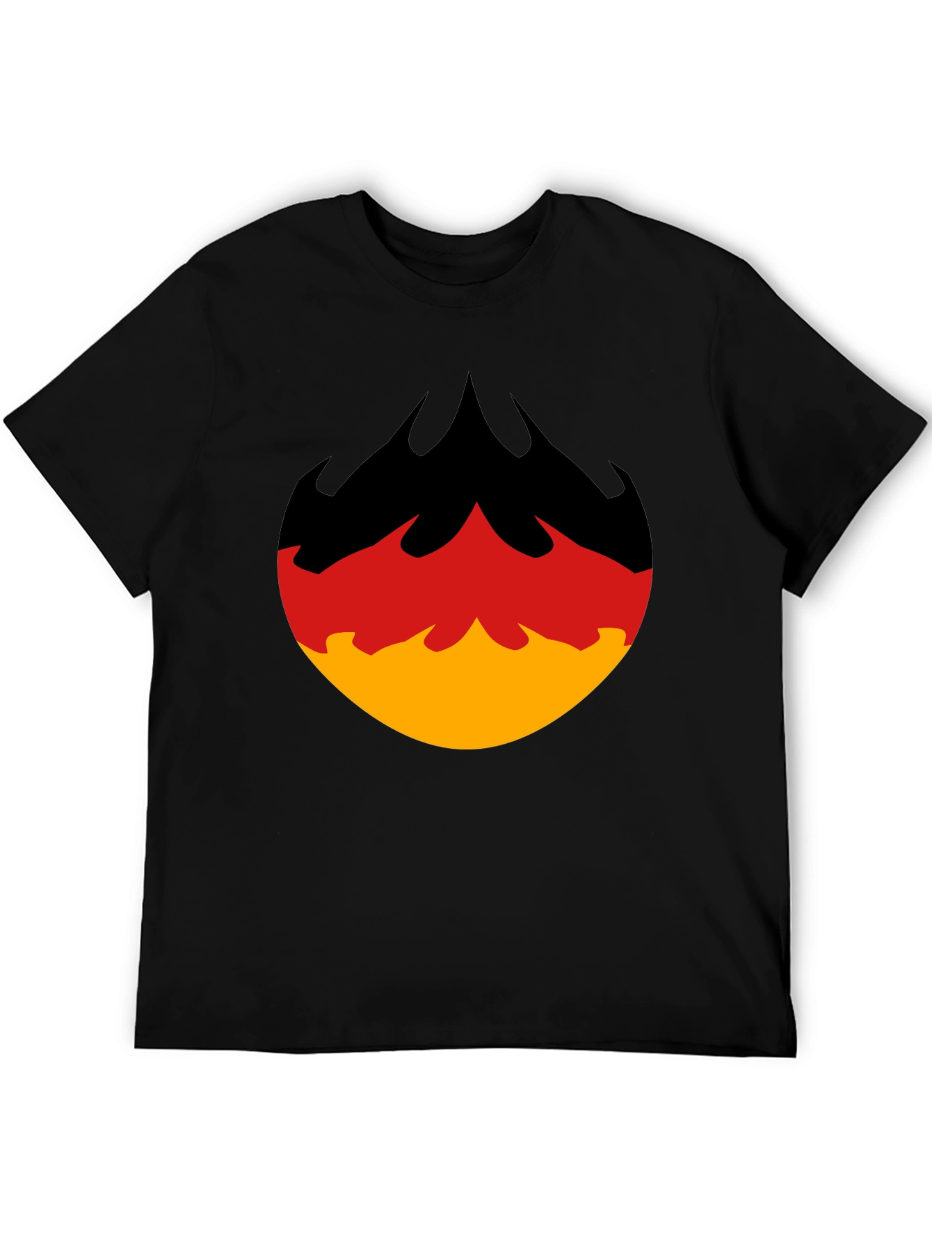 Flame Design Tee - Black Graphic T-Shirt