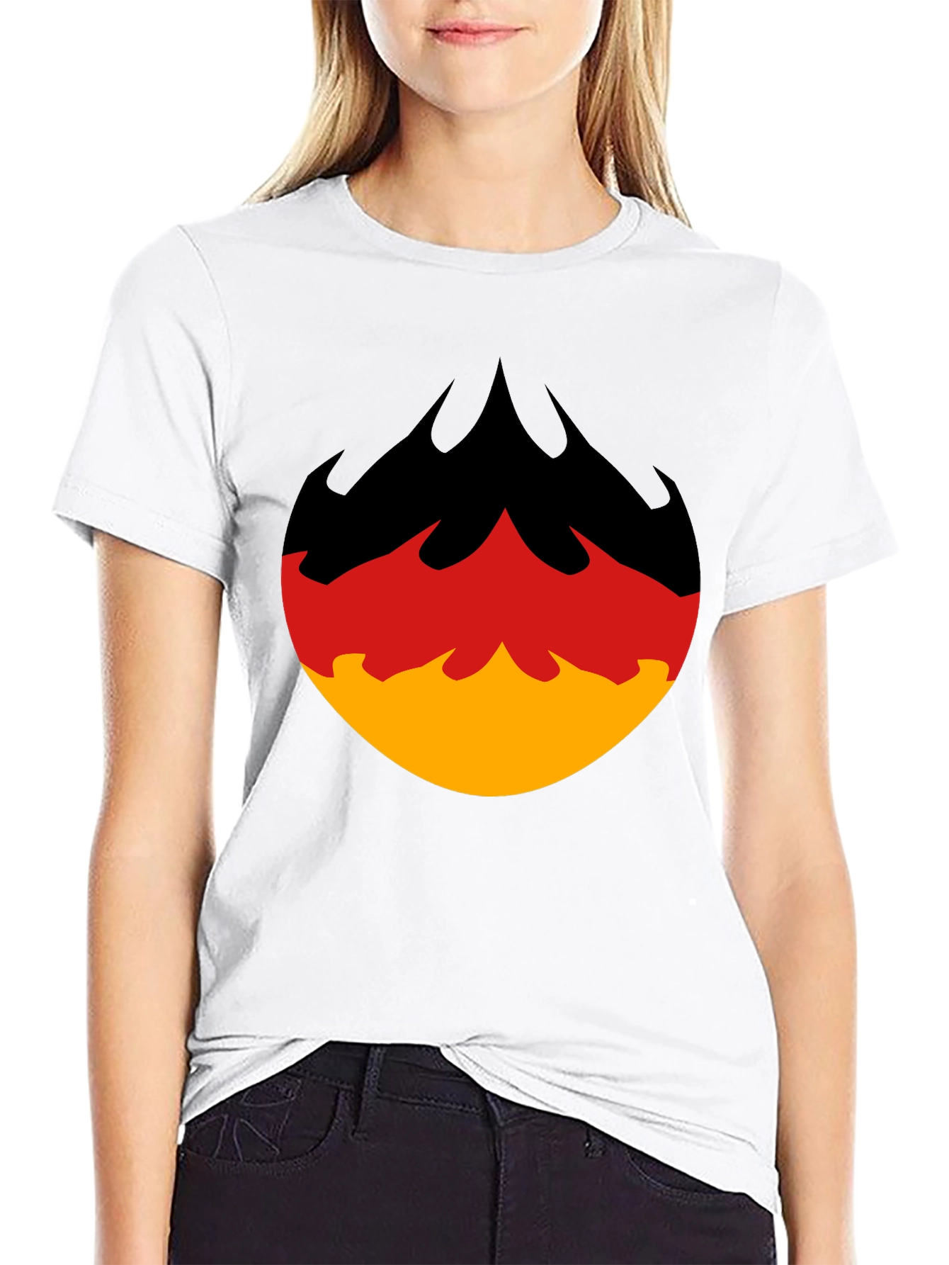 Flame Design Tee - Black Graphic T-Shirt