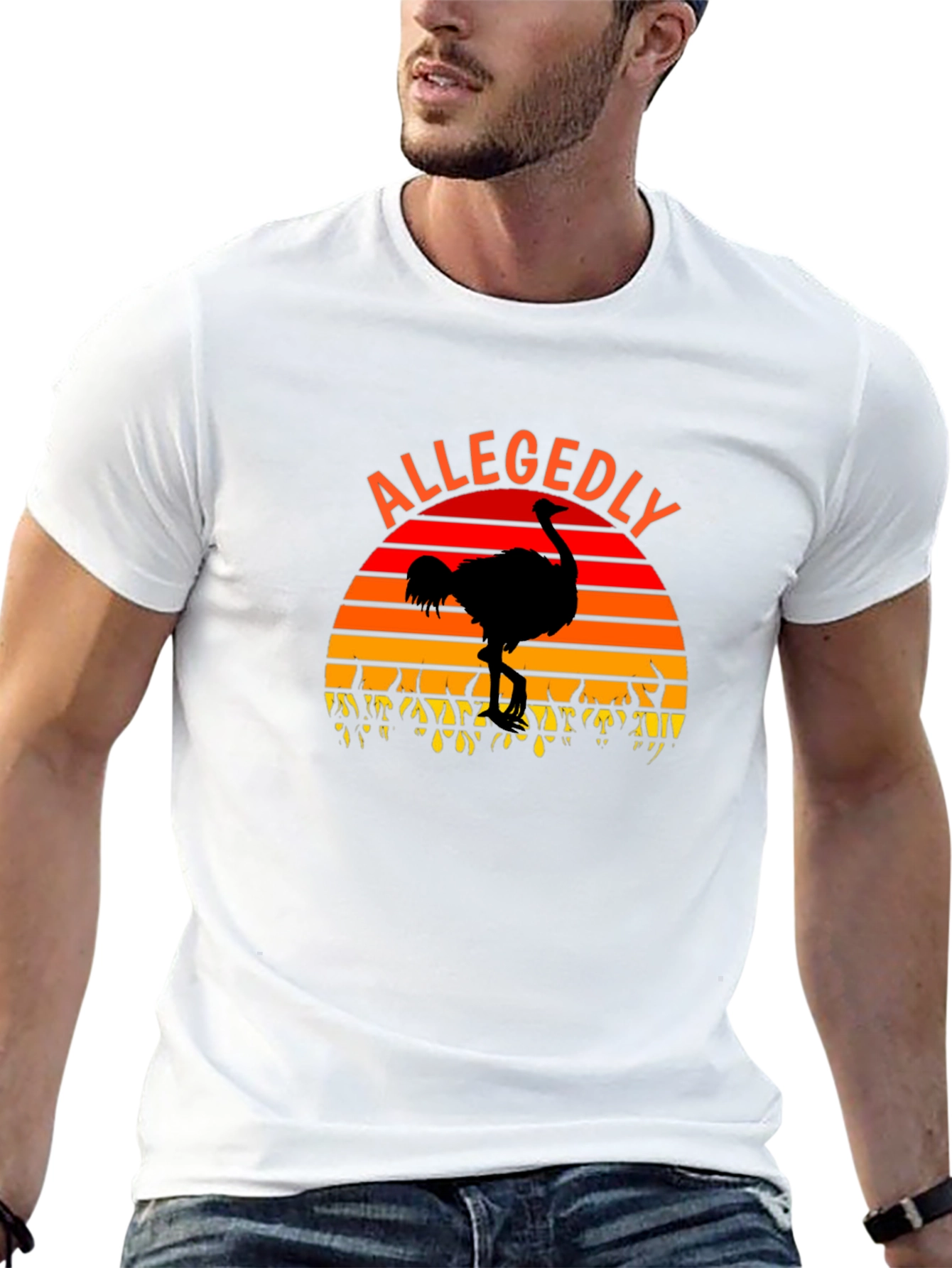 Allegedly Ostrich Sunset Graphic T-Shirt