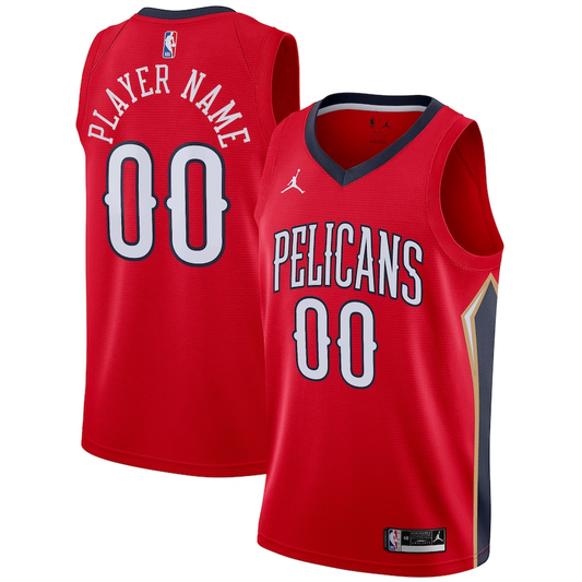Men's New Orleans Pelicans Red Swingman Custom Jerseys - Statement Edition