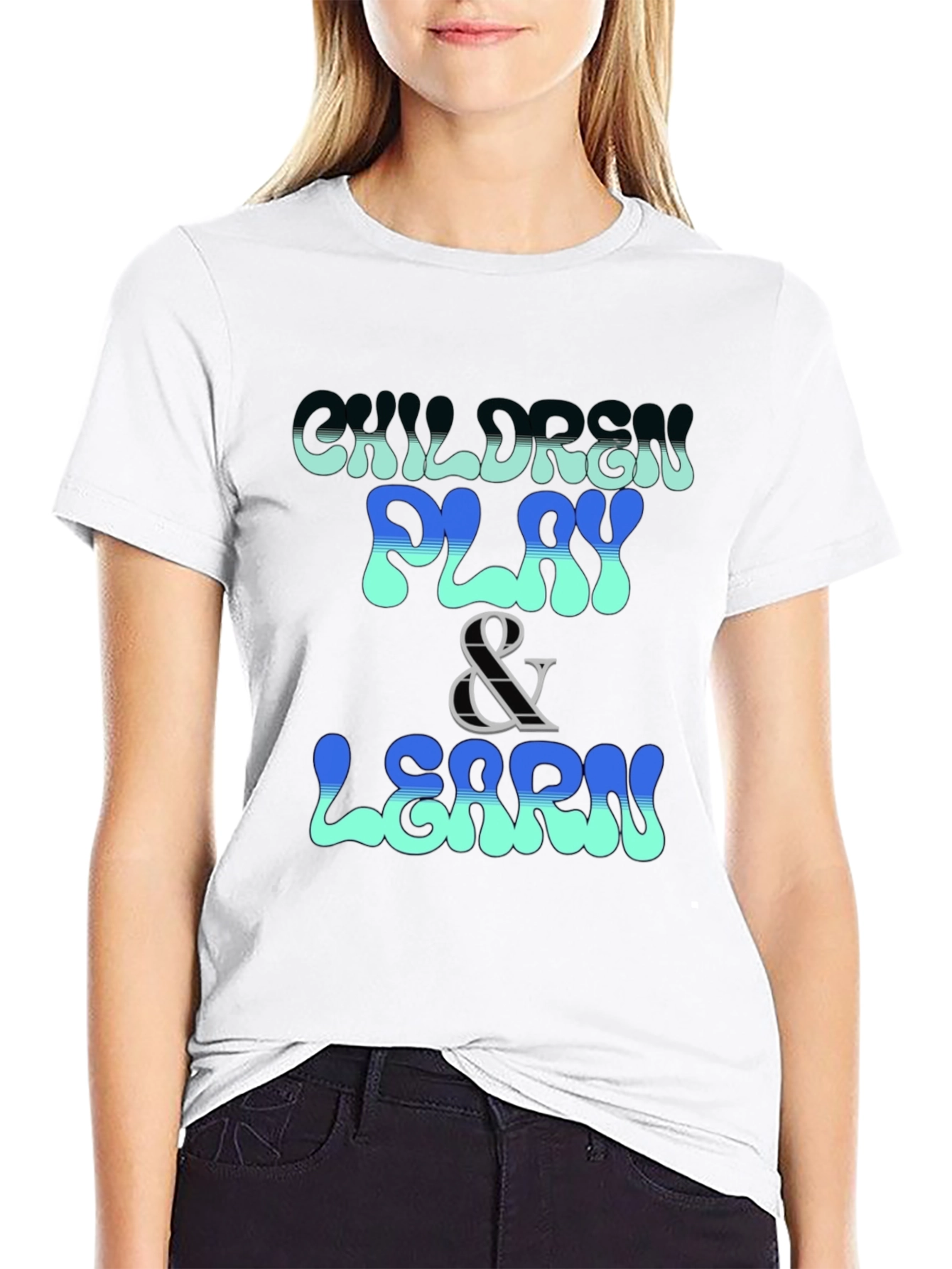 Children Play & Learn Graphic Tee - Black