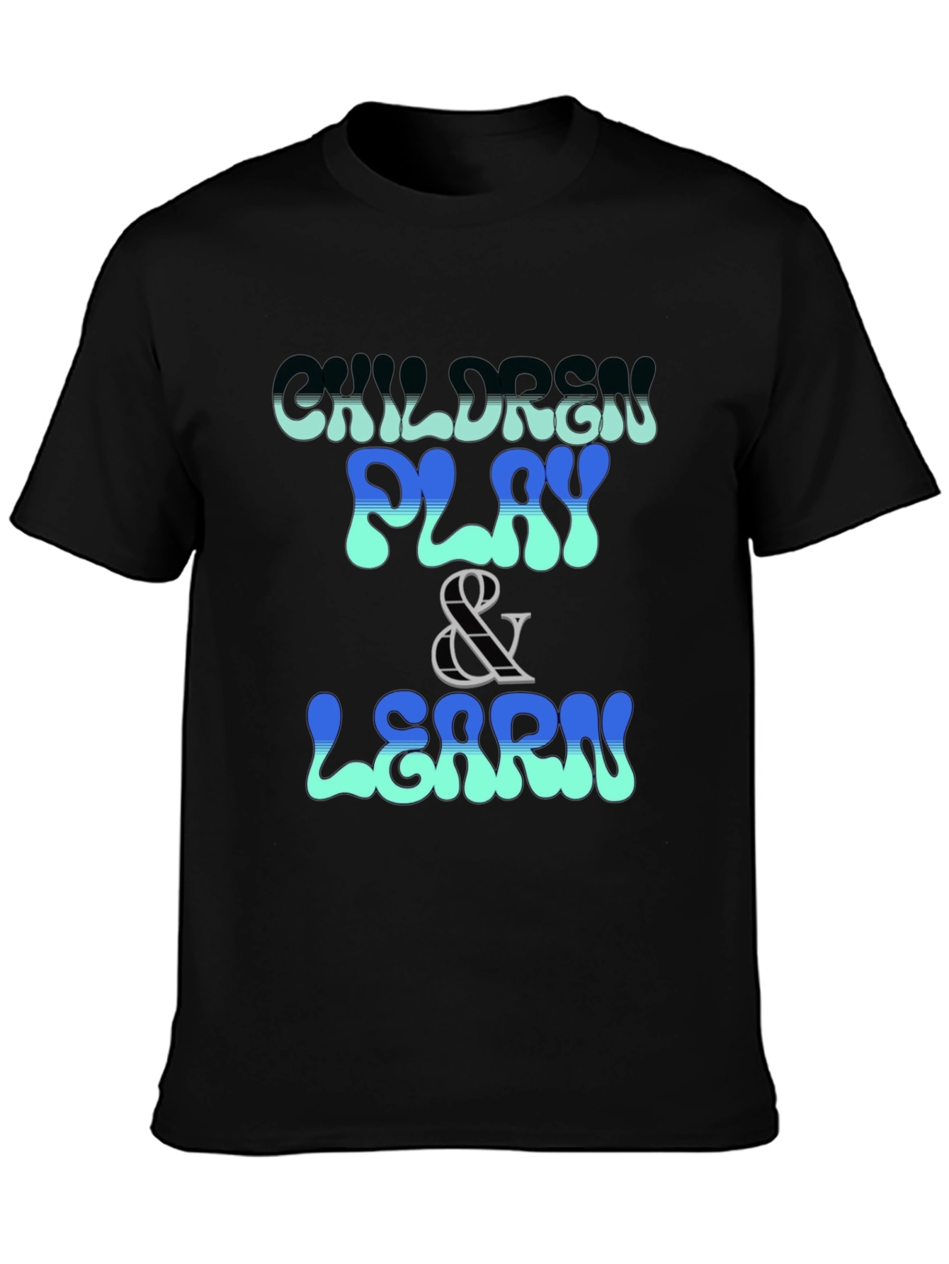 Children Play & Learn Graphic Tee - Black