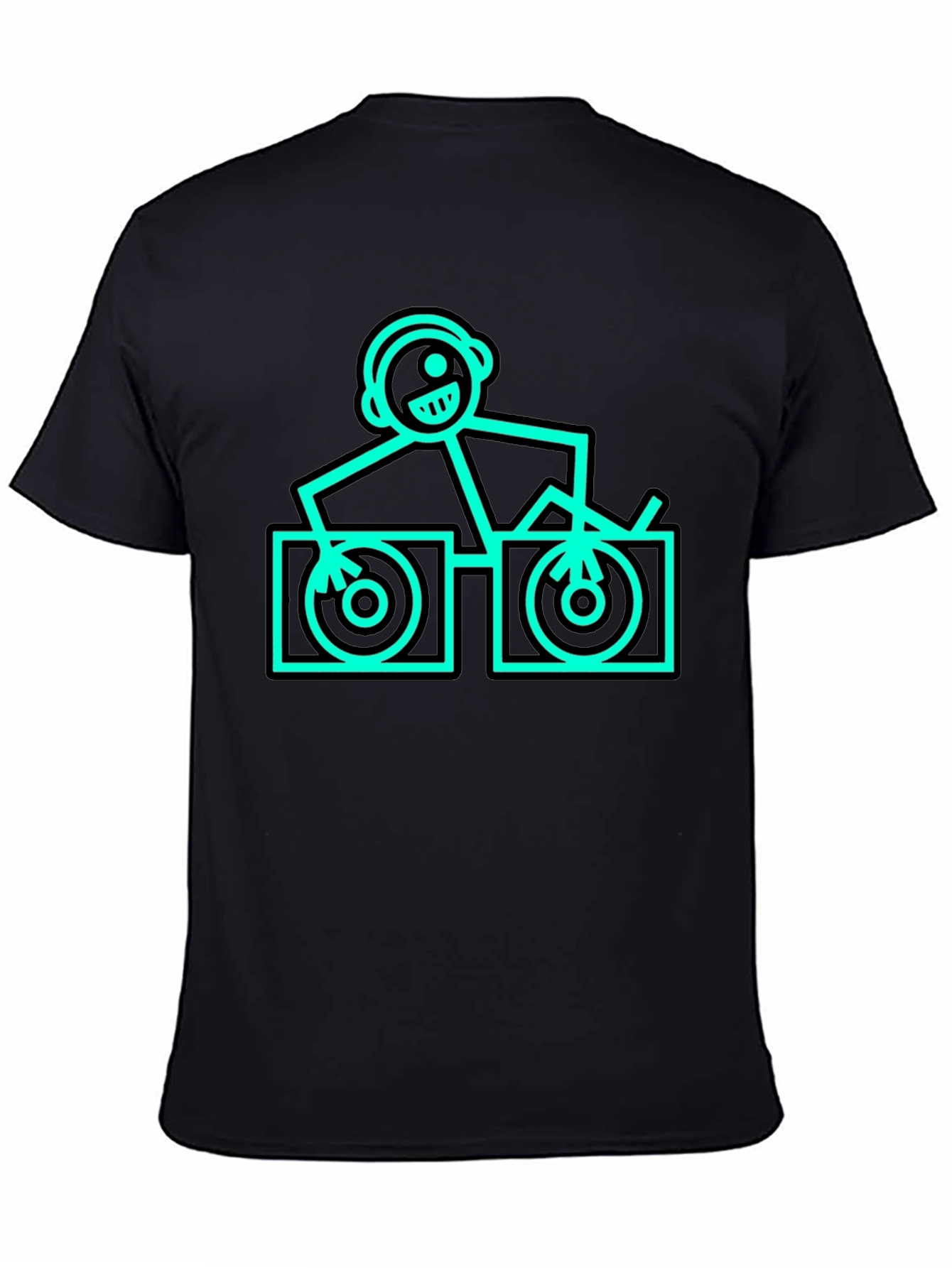 DJ Stick Figure Graphic T-Shirt