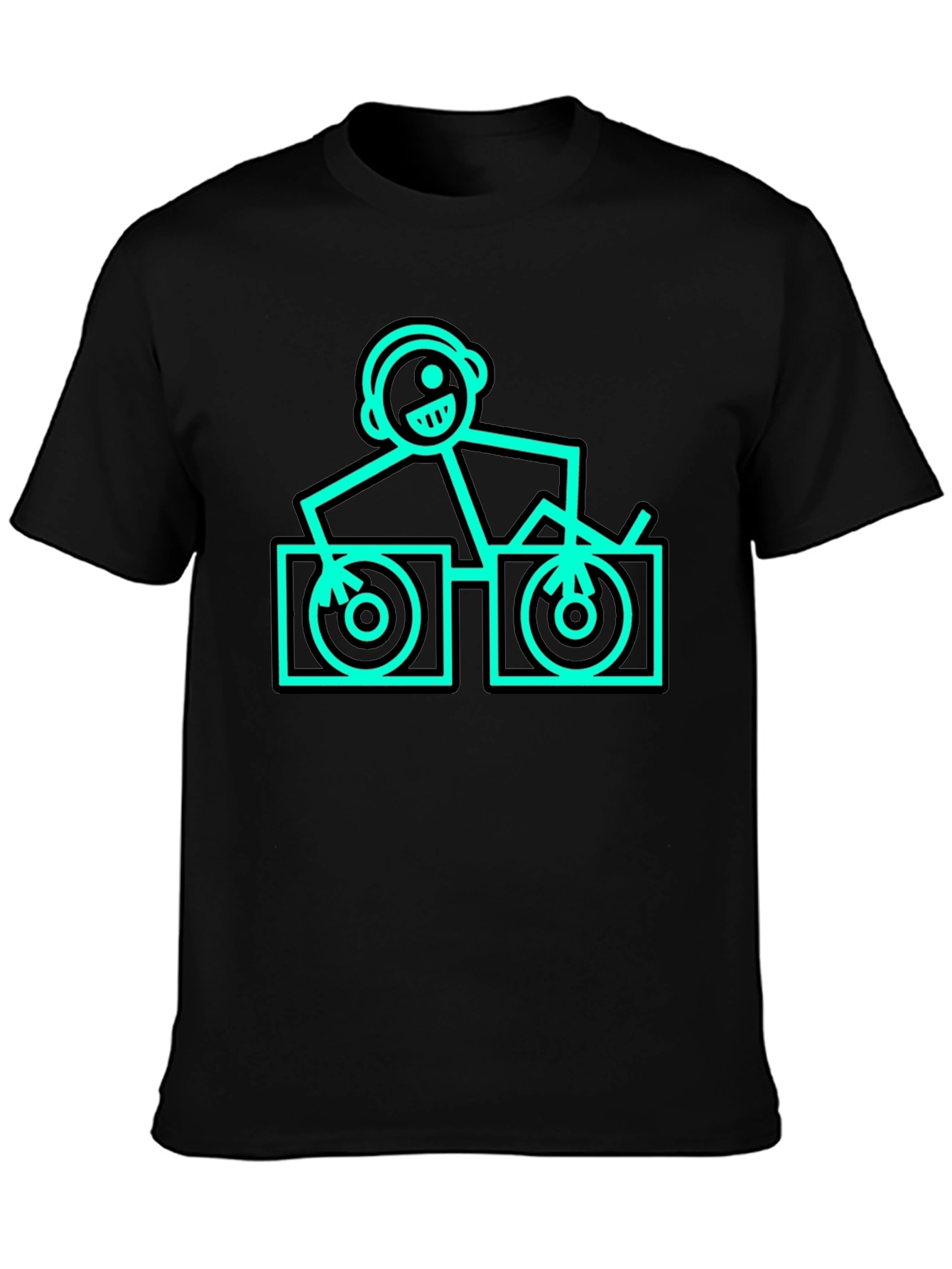 DJ Stick Figure Graphic T-Shirt