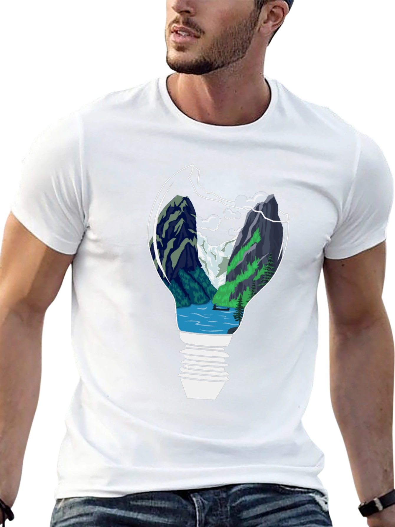 Nature Lightbulb Graphic Tee - Black