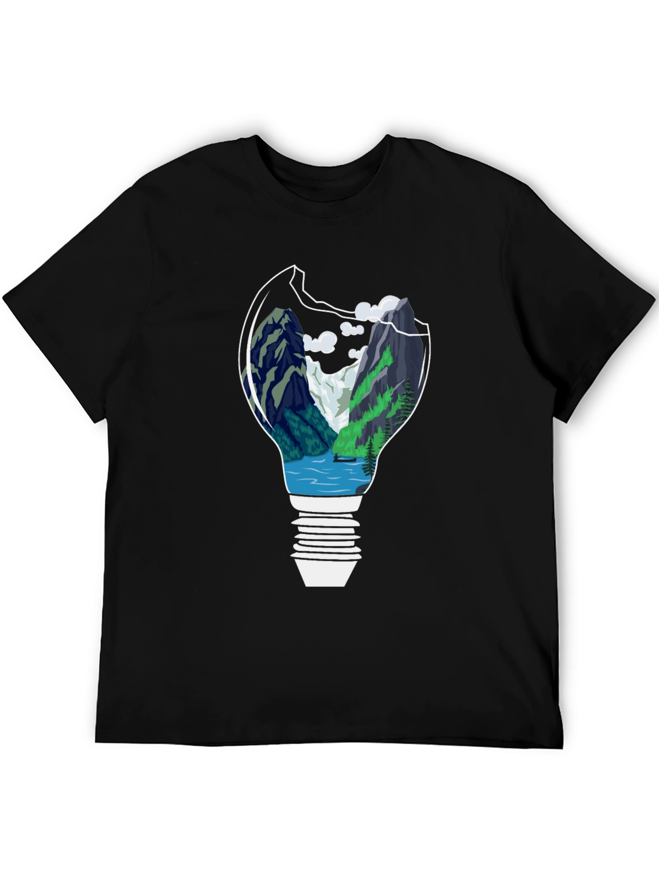 Nature Lightbulb Graphic Tee - Black