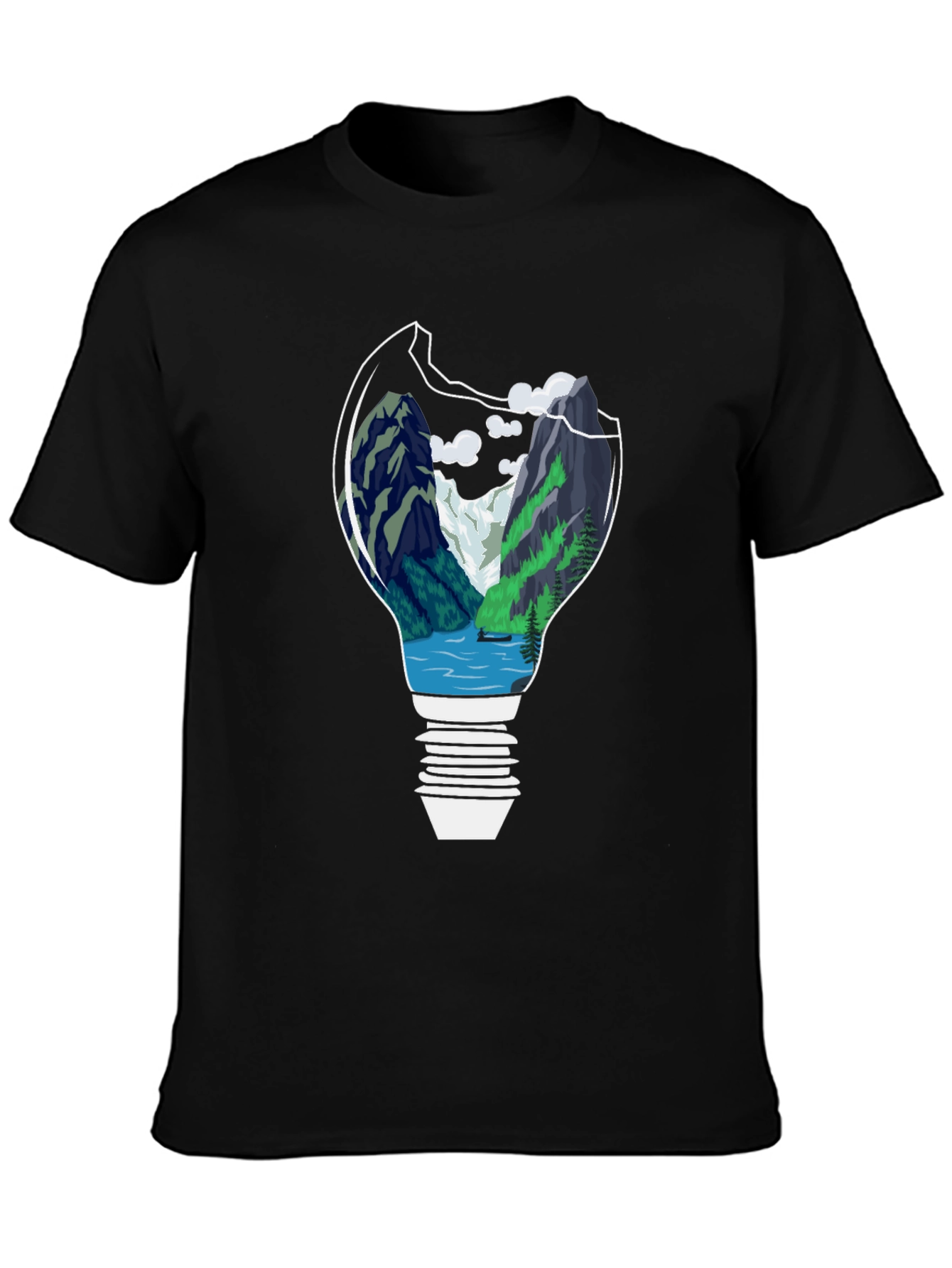 Nature Lightbulb Graphic Tee - Black