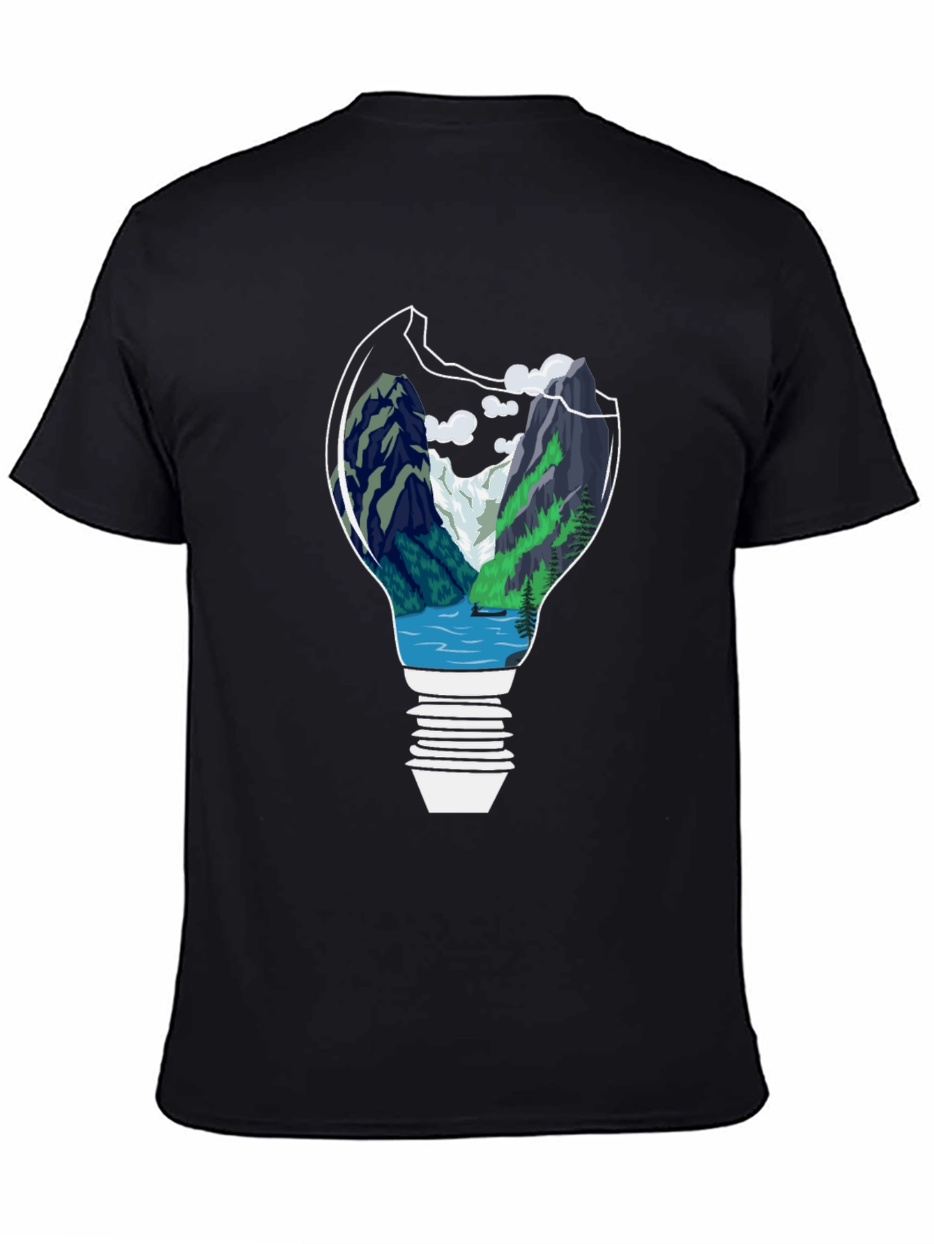Nature Lightbulb Graphic Tee - Black