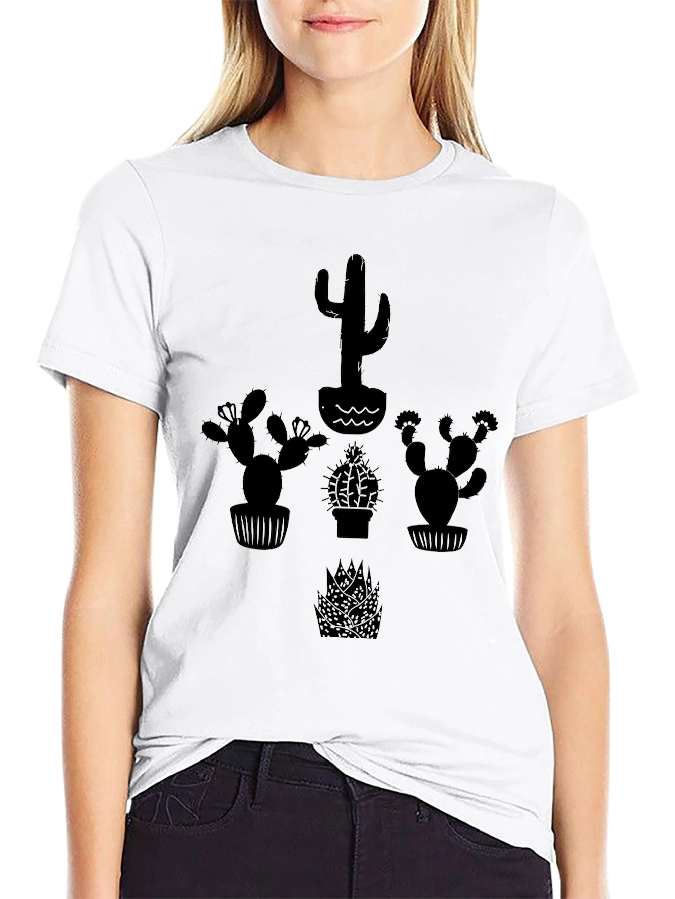 Cactus Graphic Black T-Shirt