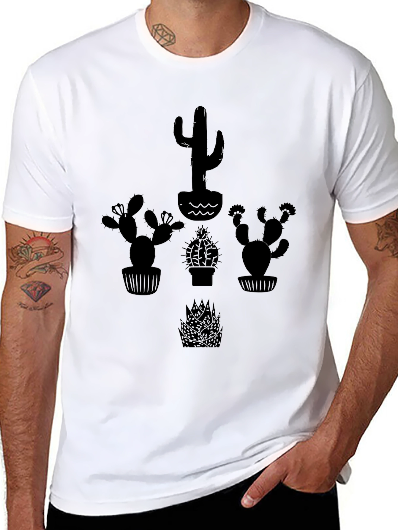 Cactus Graphic Black T-Shirt