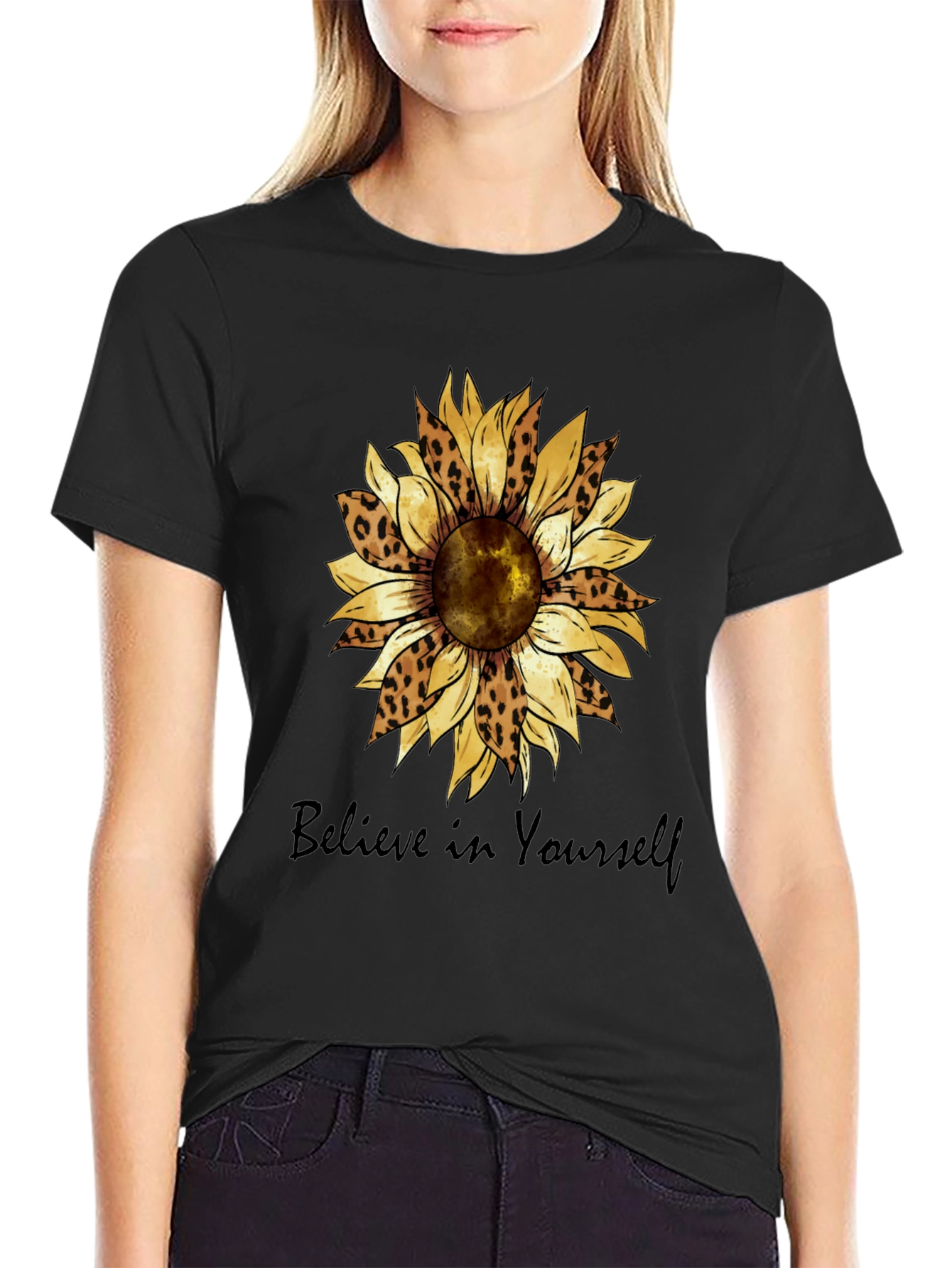 Believe in Yourself Sunflower Graphic Tee