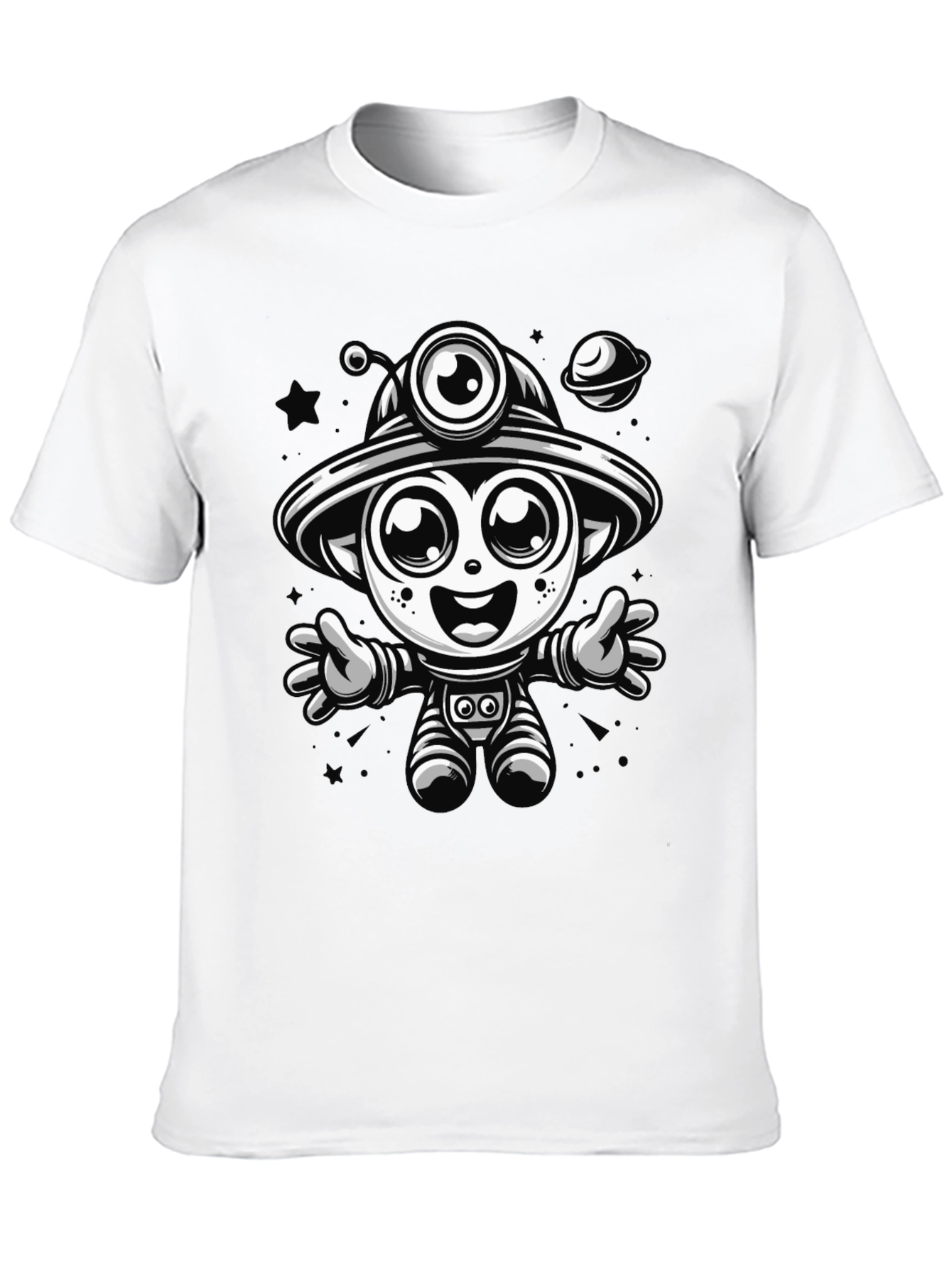 Astronaut Cartoon Graphic T-Shirt