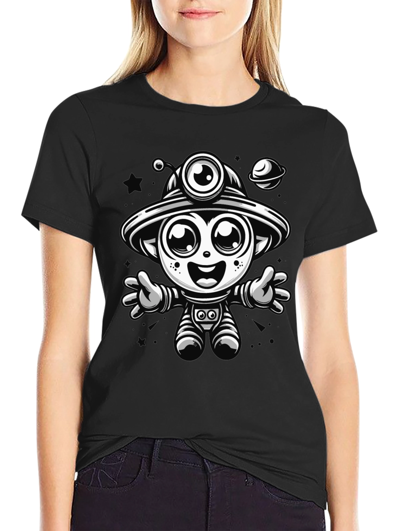 Astronaut Cartoon Graphic T-Shirt