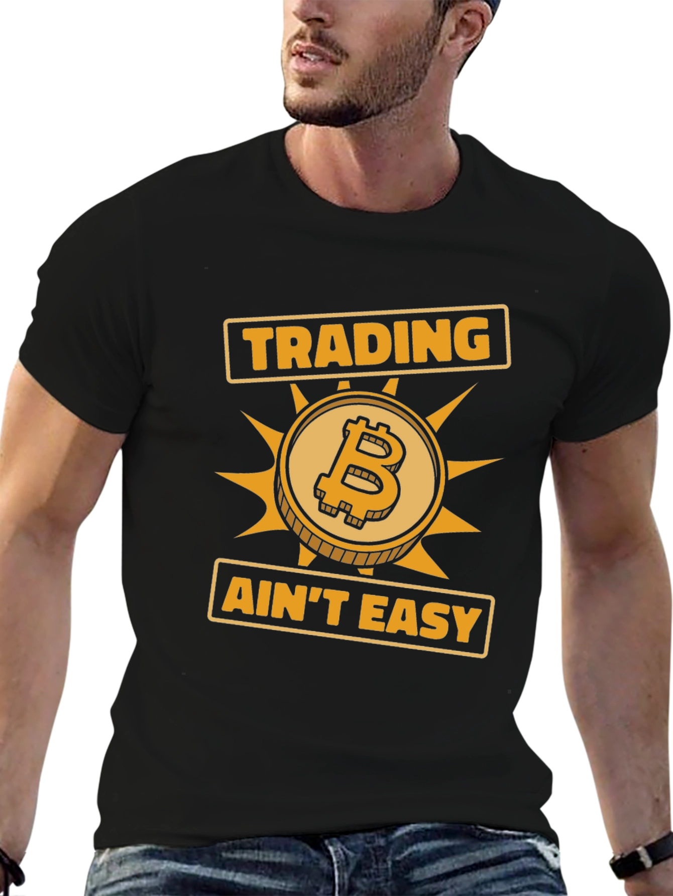 Trading Aint Easy Bitcoin Graphic T-Shirt