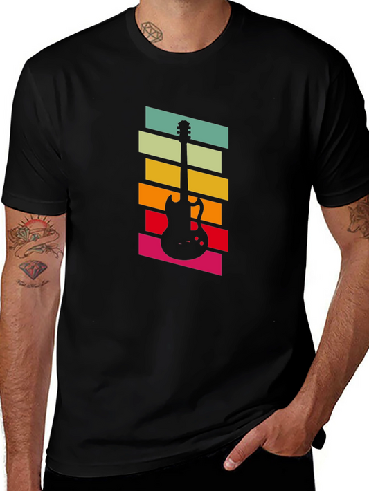 Retro Guitar T-Shirt - Vintage Music Lover Tee