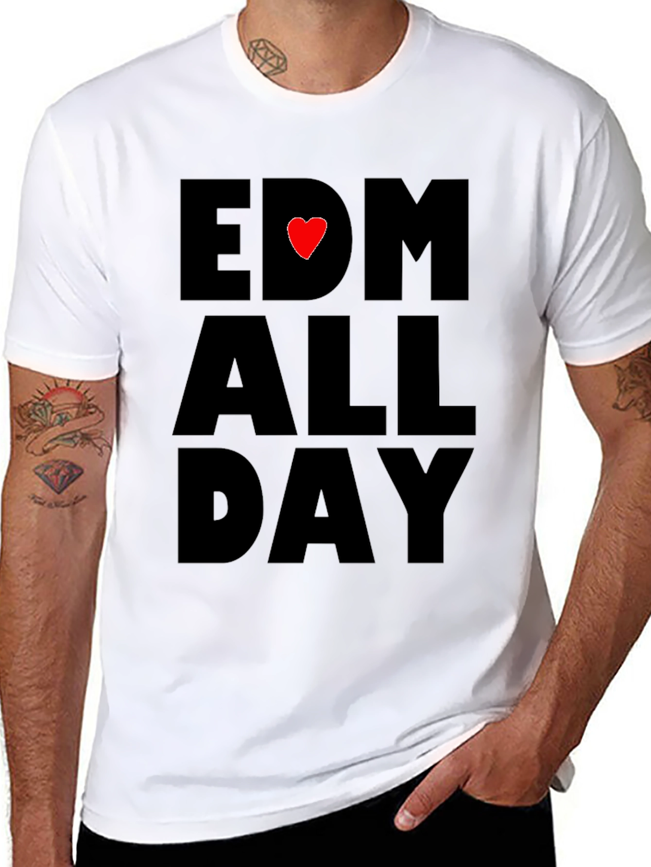 EDM Heartbeat All Day Black T-Shirt