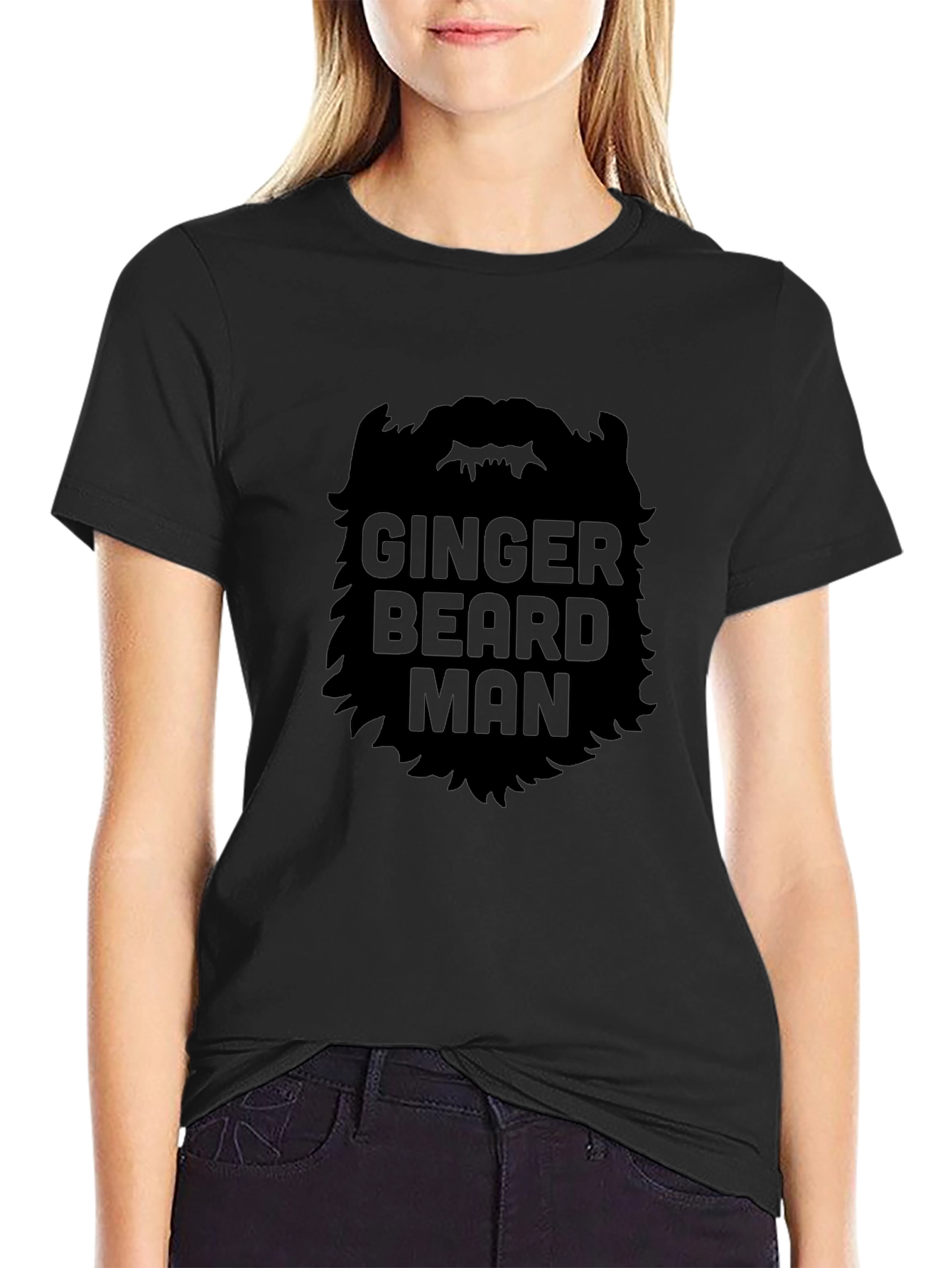 Ginger Beard Man Black T-Shirt