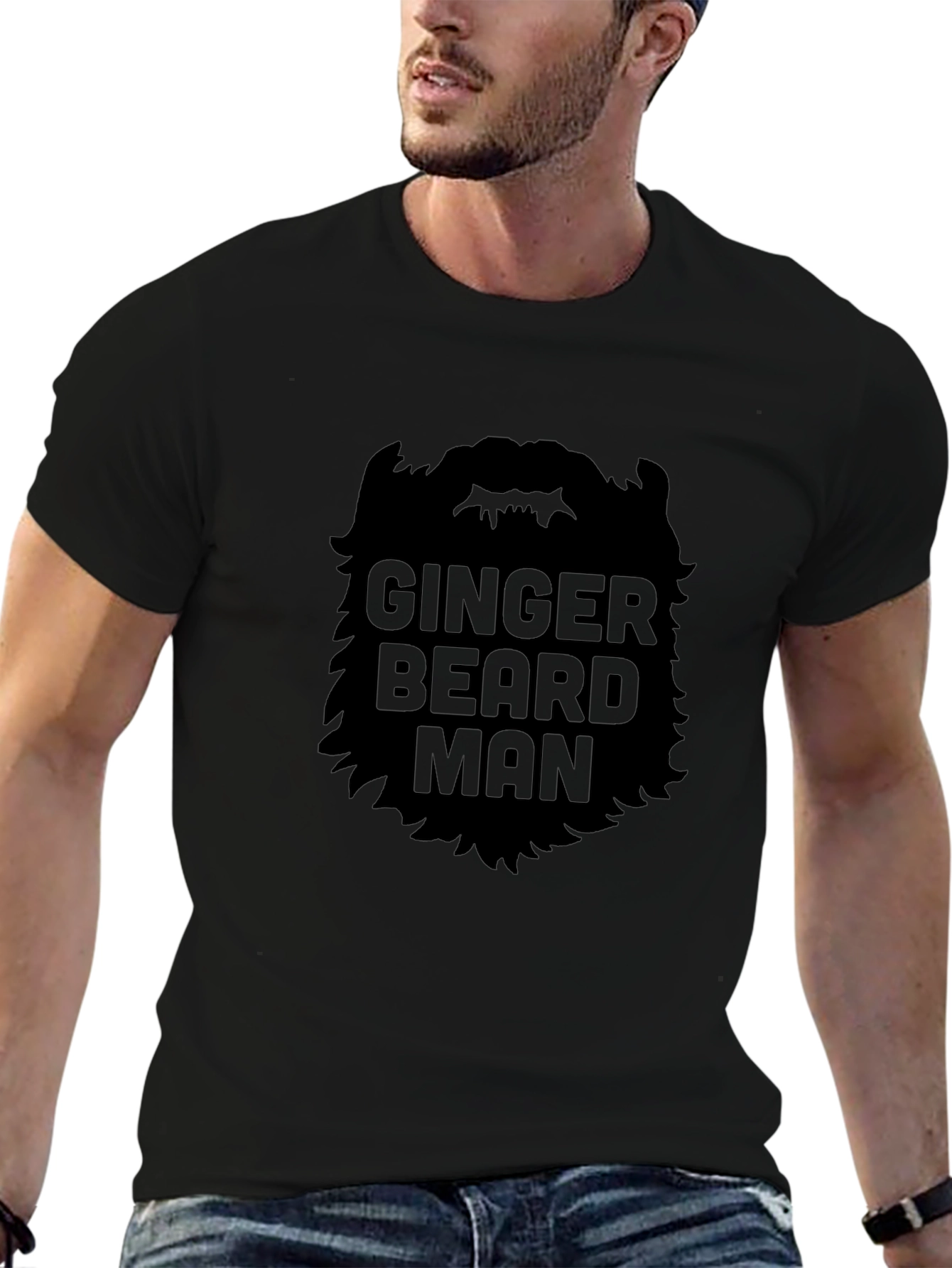 Ginger Beard Man Black T-Shirt