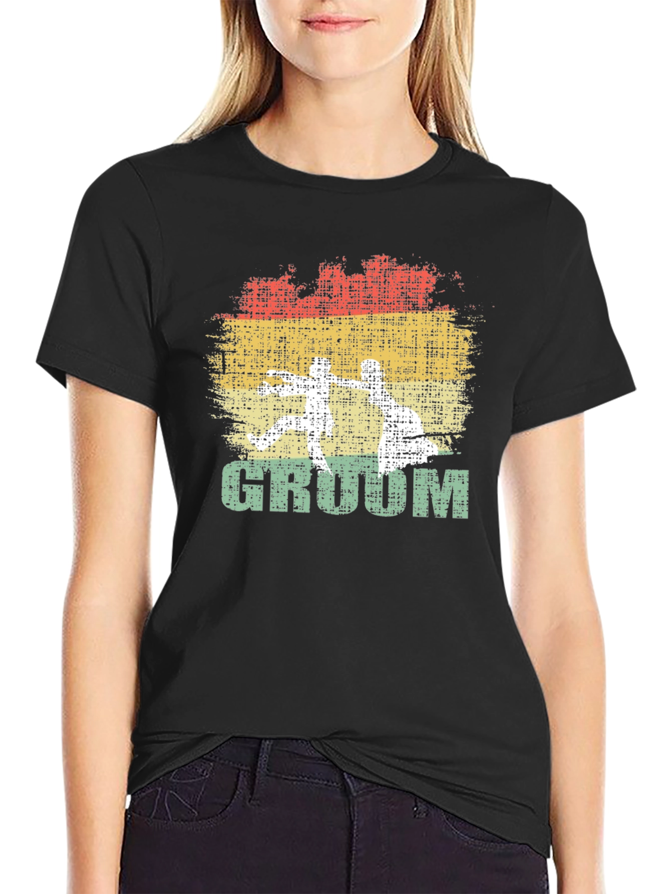 Groom Retro Graphic Print Mens T-Shirt