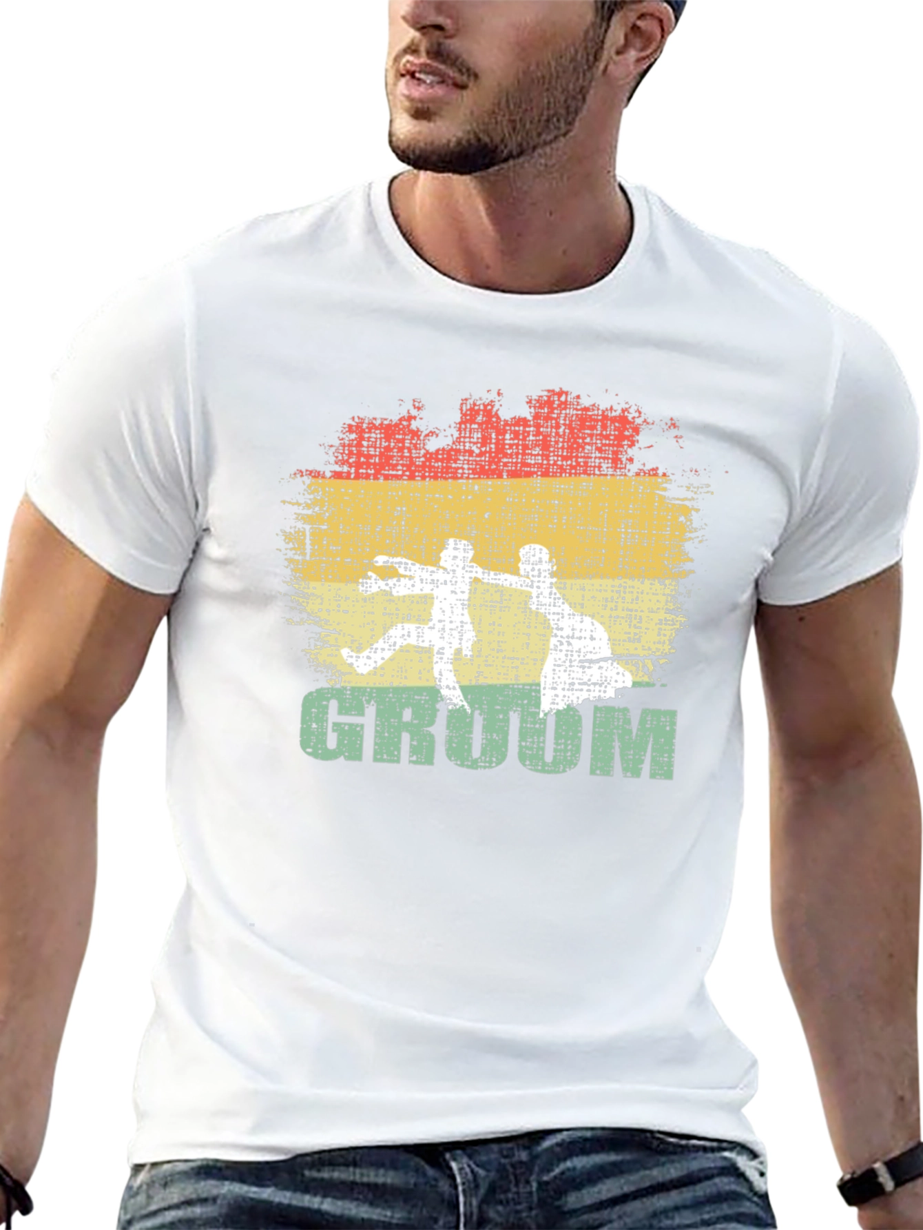 Groom Retro Graphic Print Mens T-Shirt
