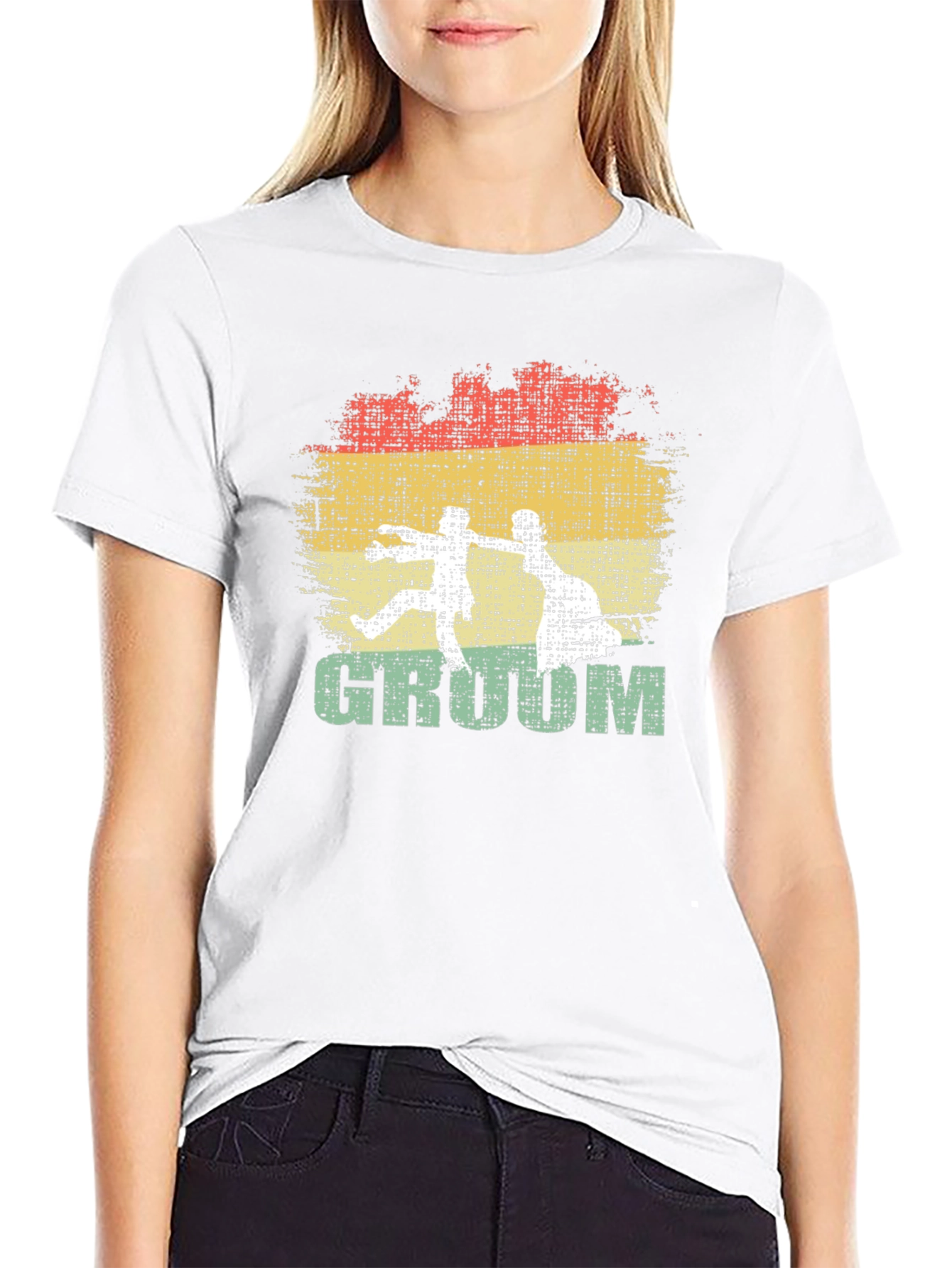 Groom Retro Graphic Print Mens T-Shirt