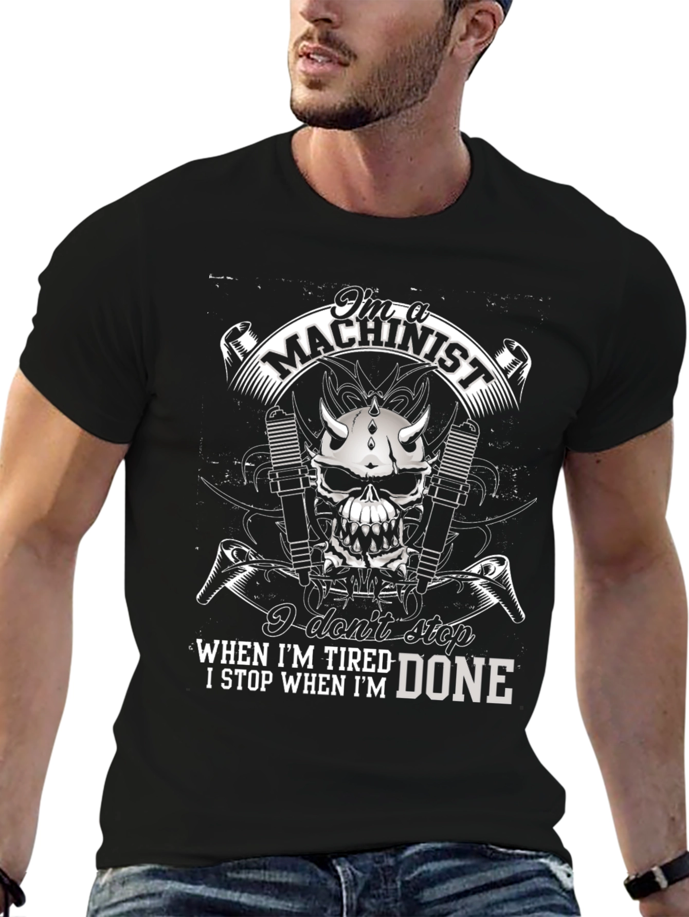 Machinist Skull Graphic T-Shirt