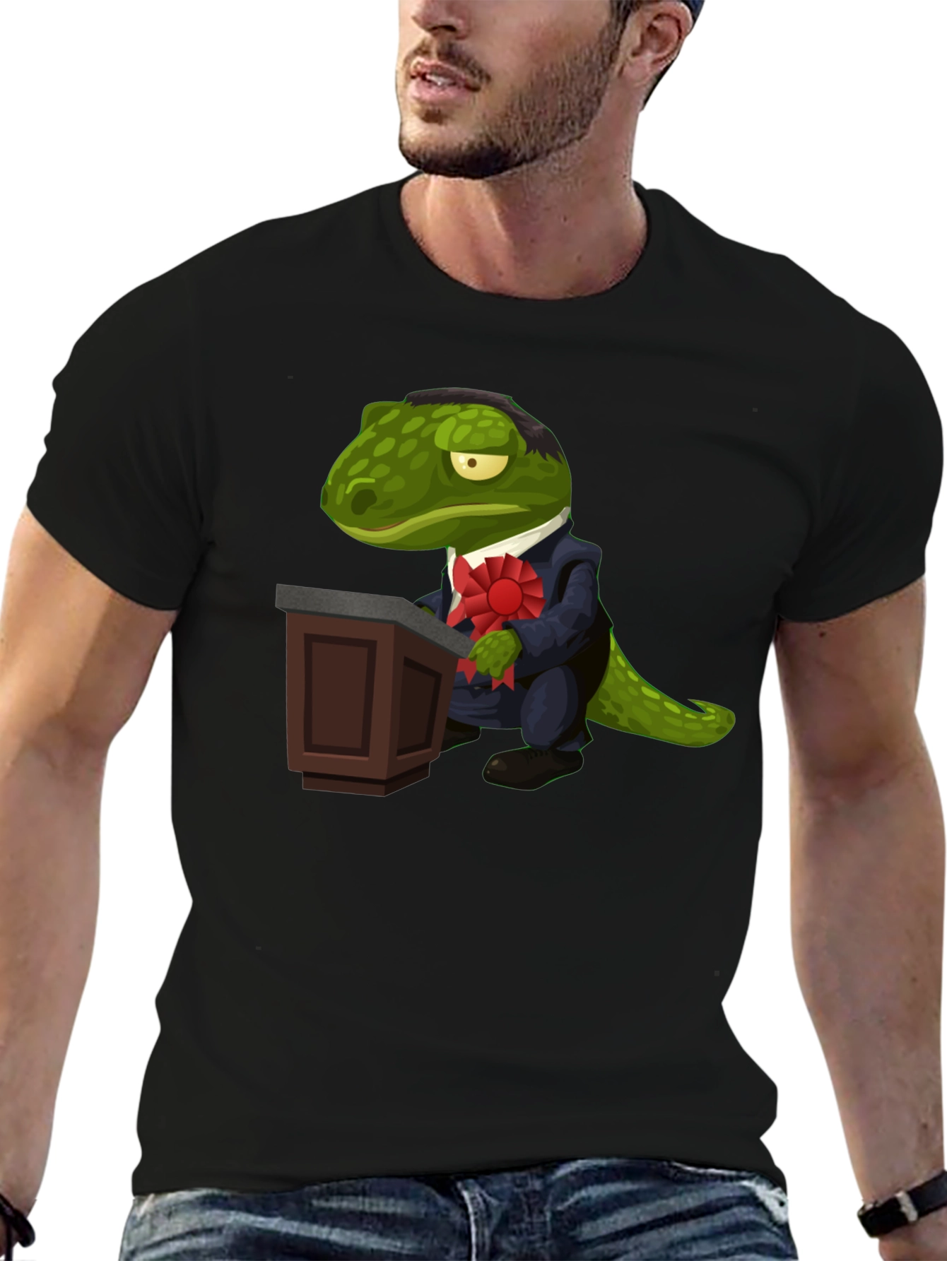 Dapper Reptilian T-Shirt - Political Lizard