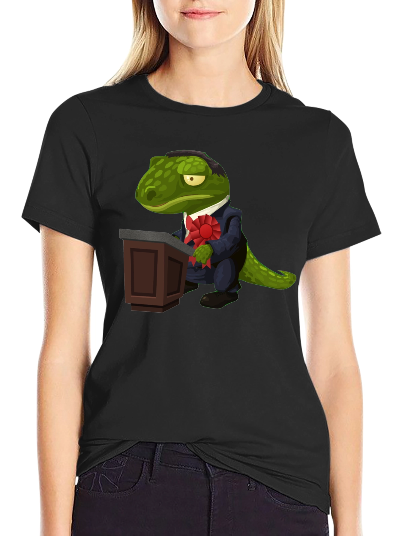Dapper Reptilian T-Shirt - Political Lizard