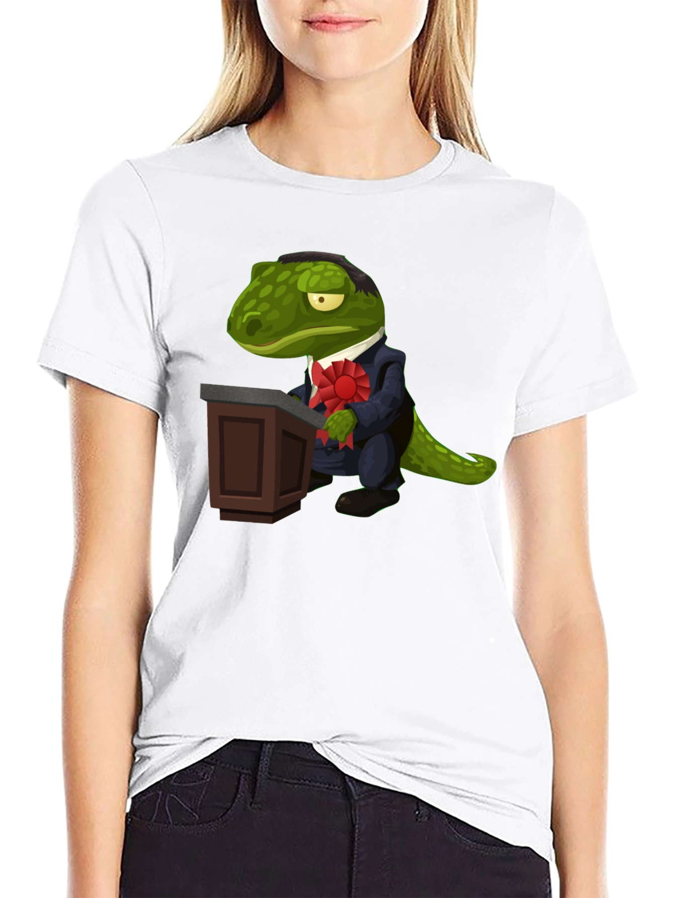 Dapper Reptilian T-Shirt - Political Lizard