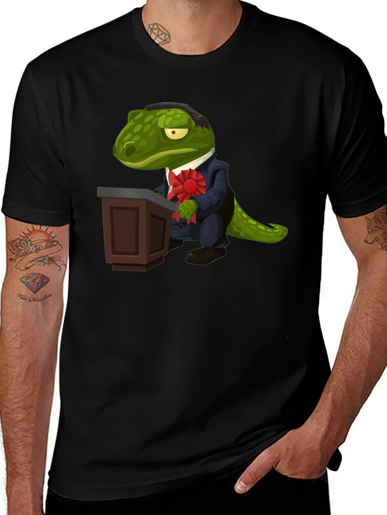 Dapper Reptilian T-Shirt - Political Lizard