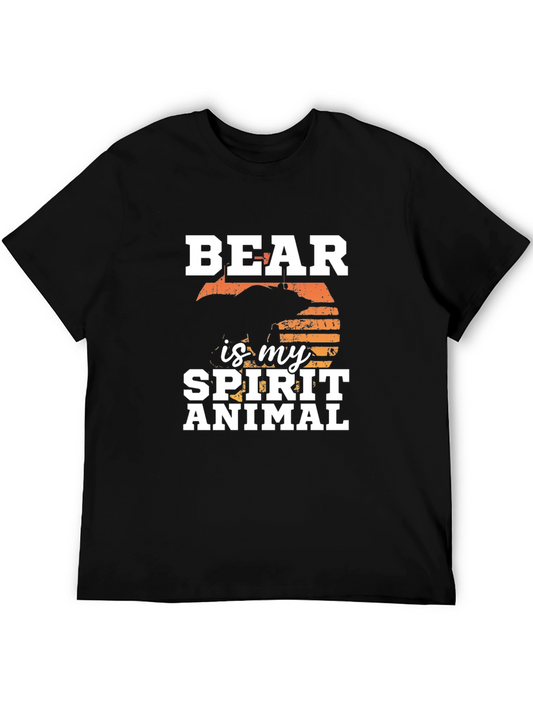 Bear is My Spirit Animal T-Shirt - Black Graphic Tee