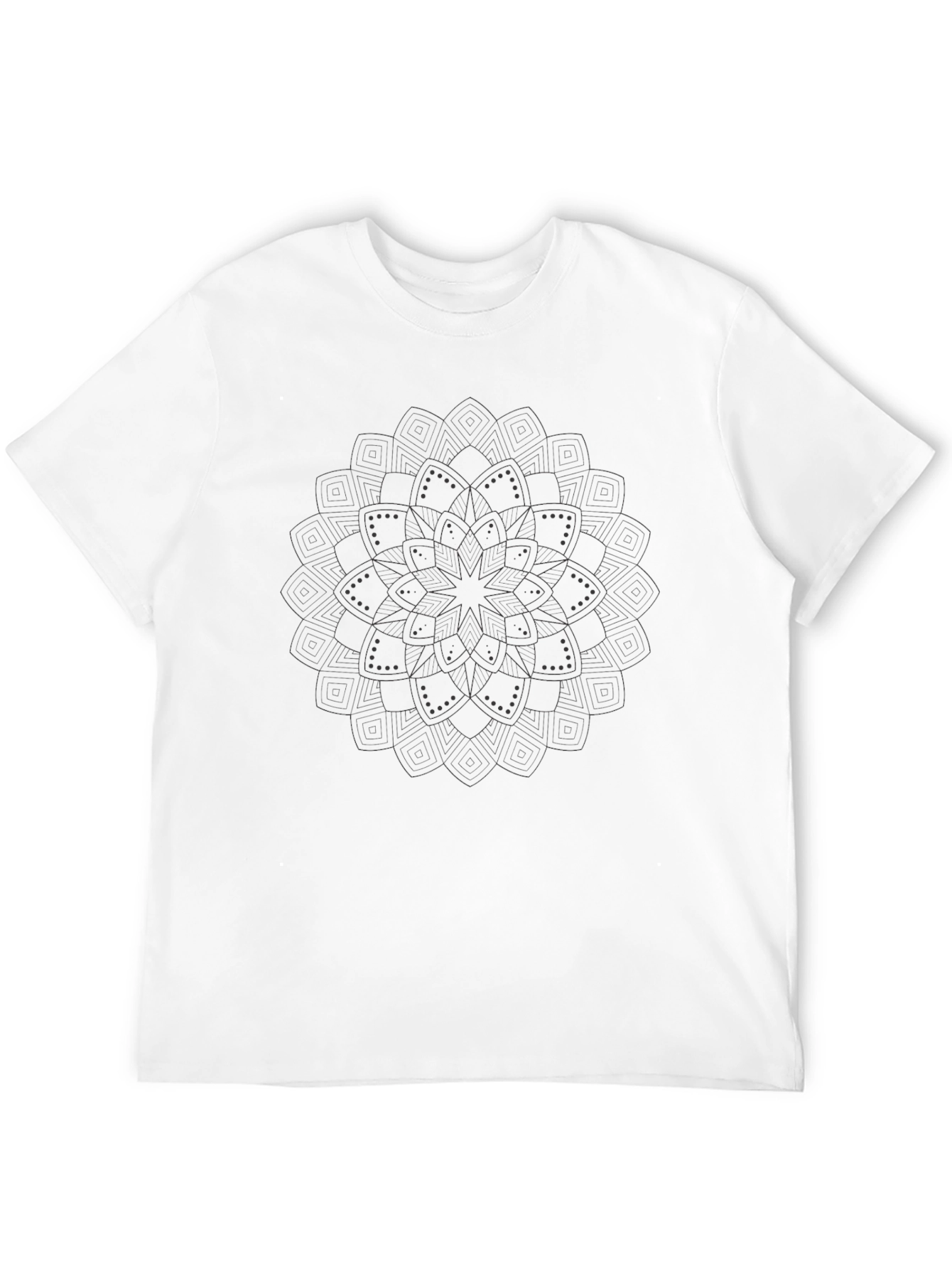 Mens Black Mandala Graphic Tee - Stylish Casual Wear